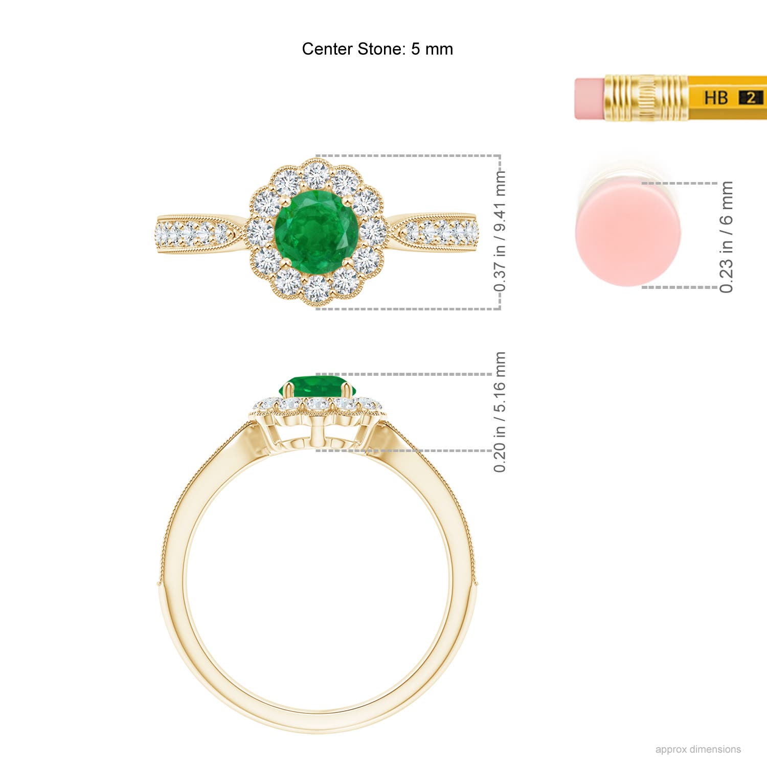 AA - Emerald / 0.82 CT / 14 KT Yellow Gold