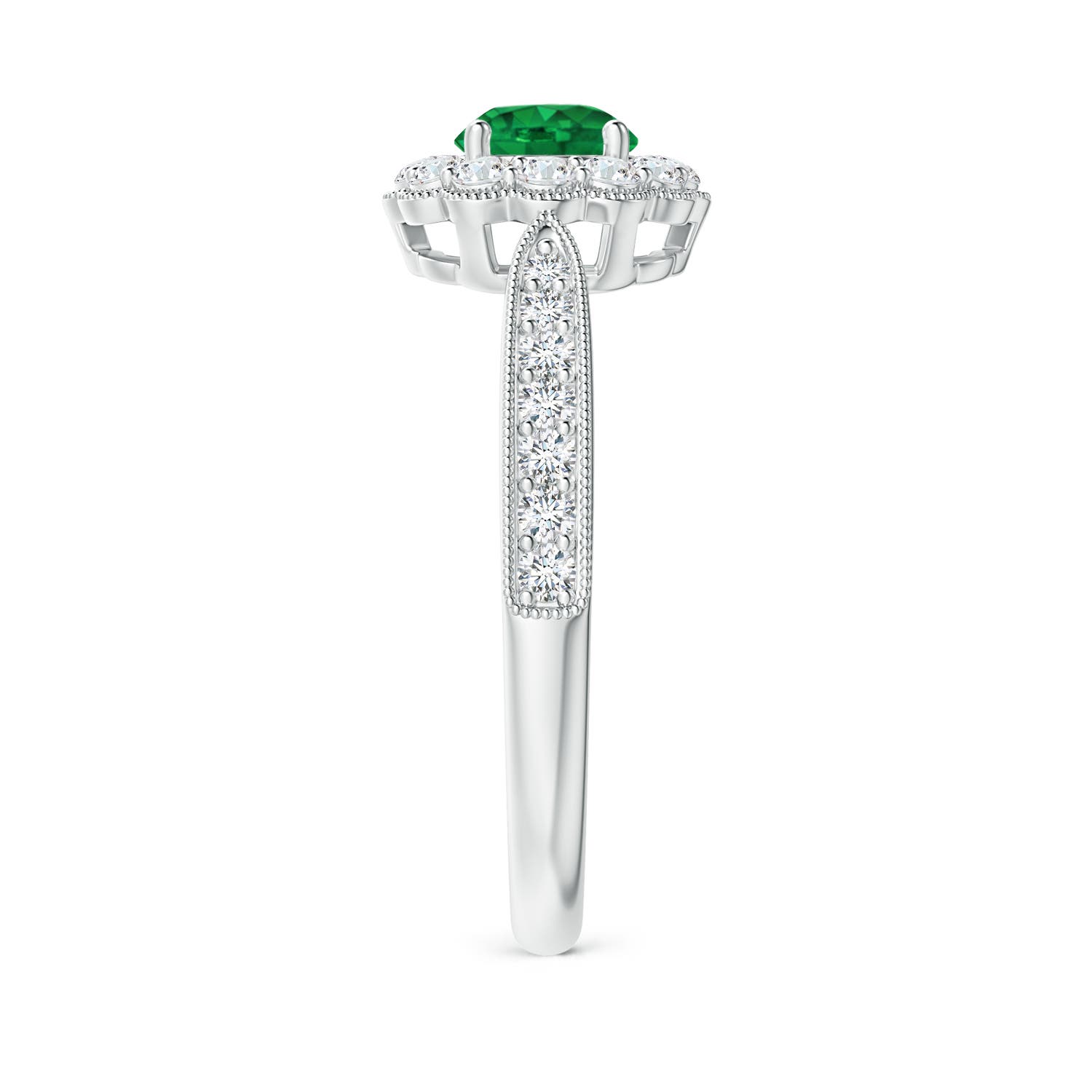 AAA - Emerald / 0.82 CT / 14 KT White Gold