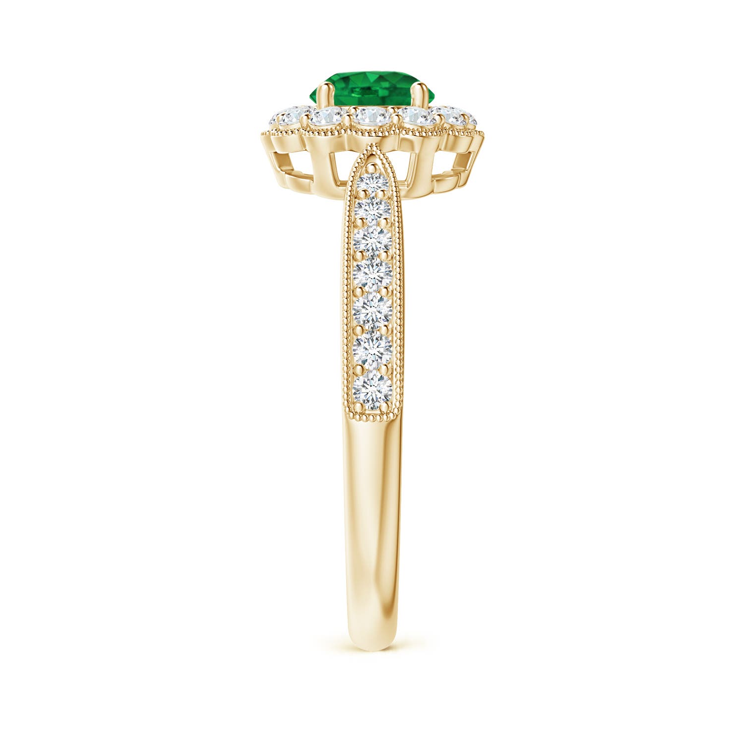 AAA - Emerald / 0.82 CT / 14 KT Yellow Gold