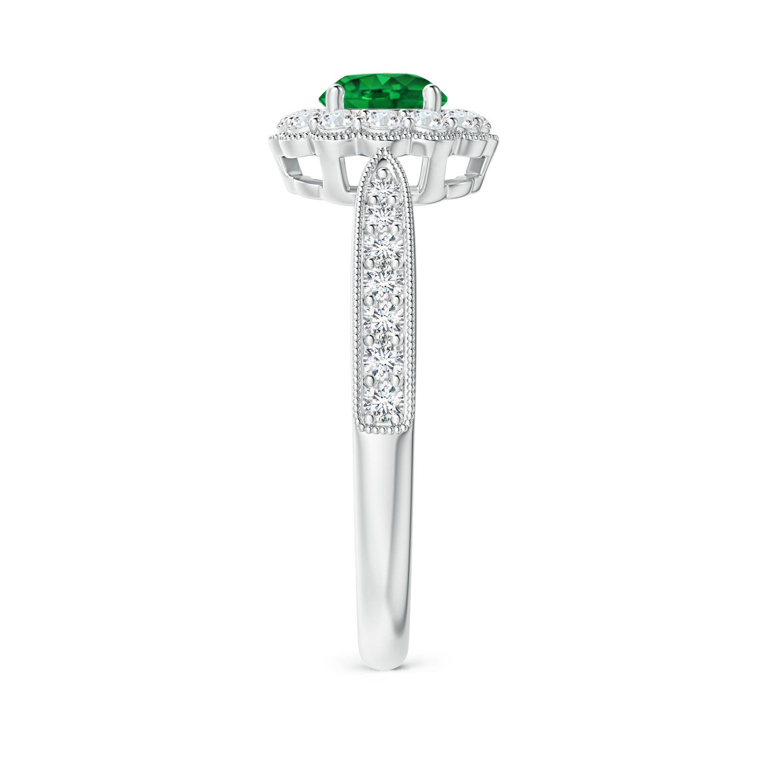 AAAA - Emerald / 0.82 CT / 14 KT White Gold