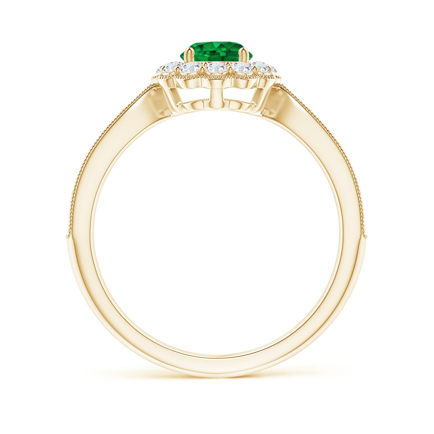 AAAA - Emerald / 0.82 CT / 14 KT Yellow Gold