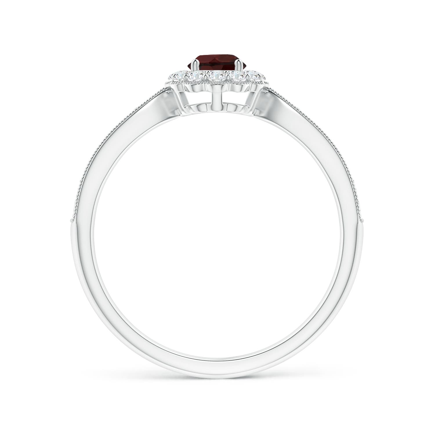 A - Garnet / 0.58 CT / 14 KT White Gold