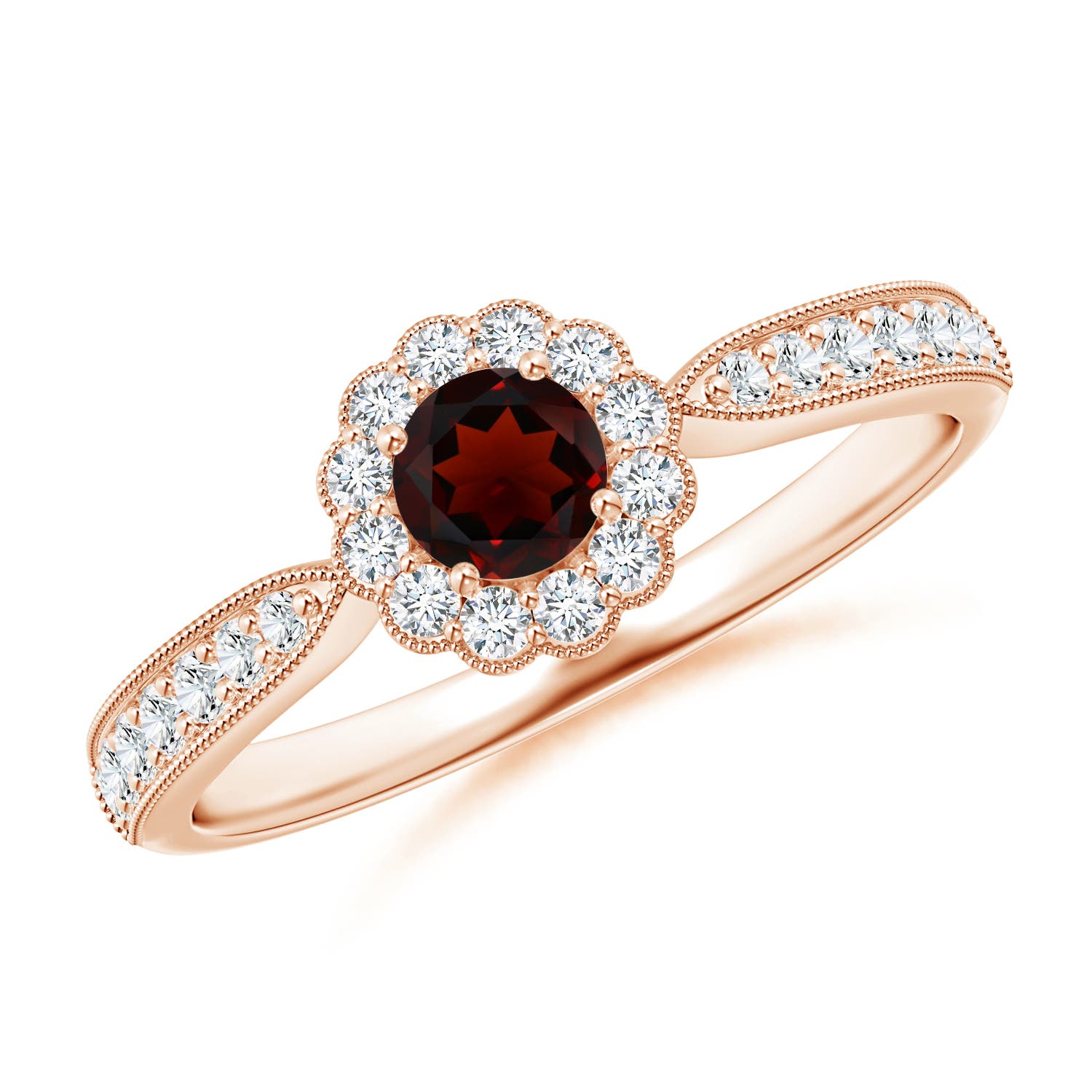 AA - Garnet / 0.58 CT / 14 KT Rose Gold