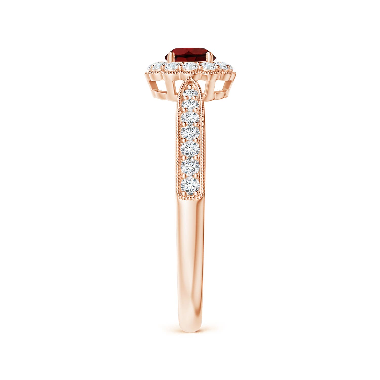 AAA - Garnet / 0.58 CT / 14 KT Rose Gold