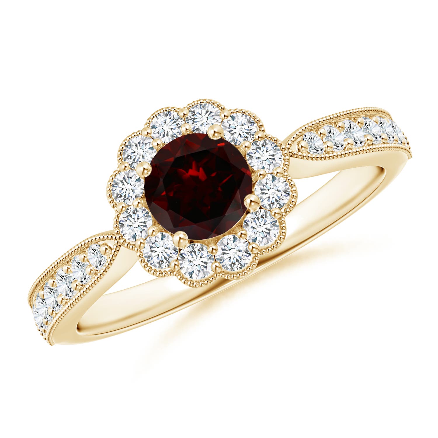 A - Garnet / 0.97 CT / 14 KT Yellow Gold