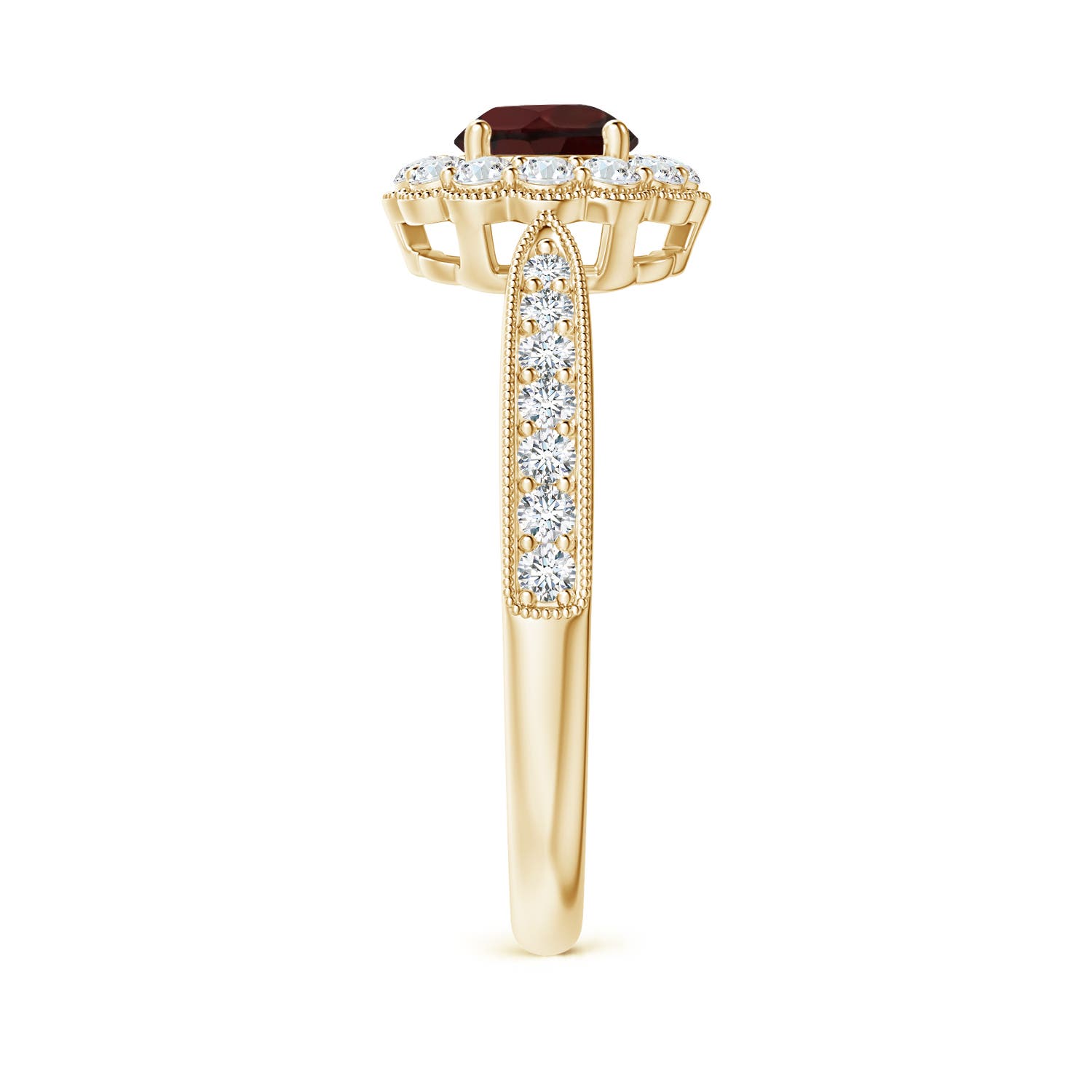 A - Garnet / 0.97 CT / 14 KT Yellow Gold