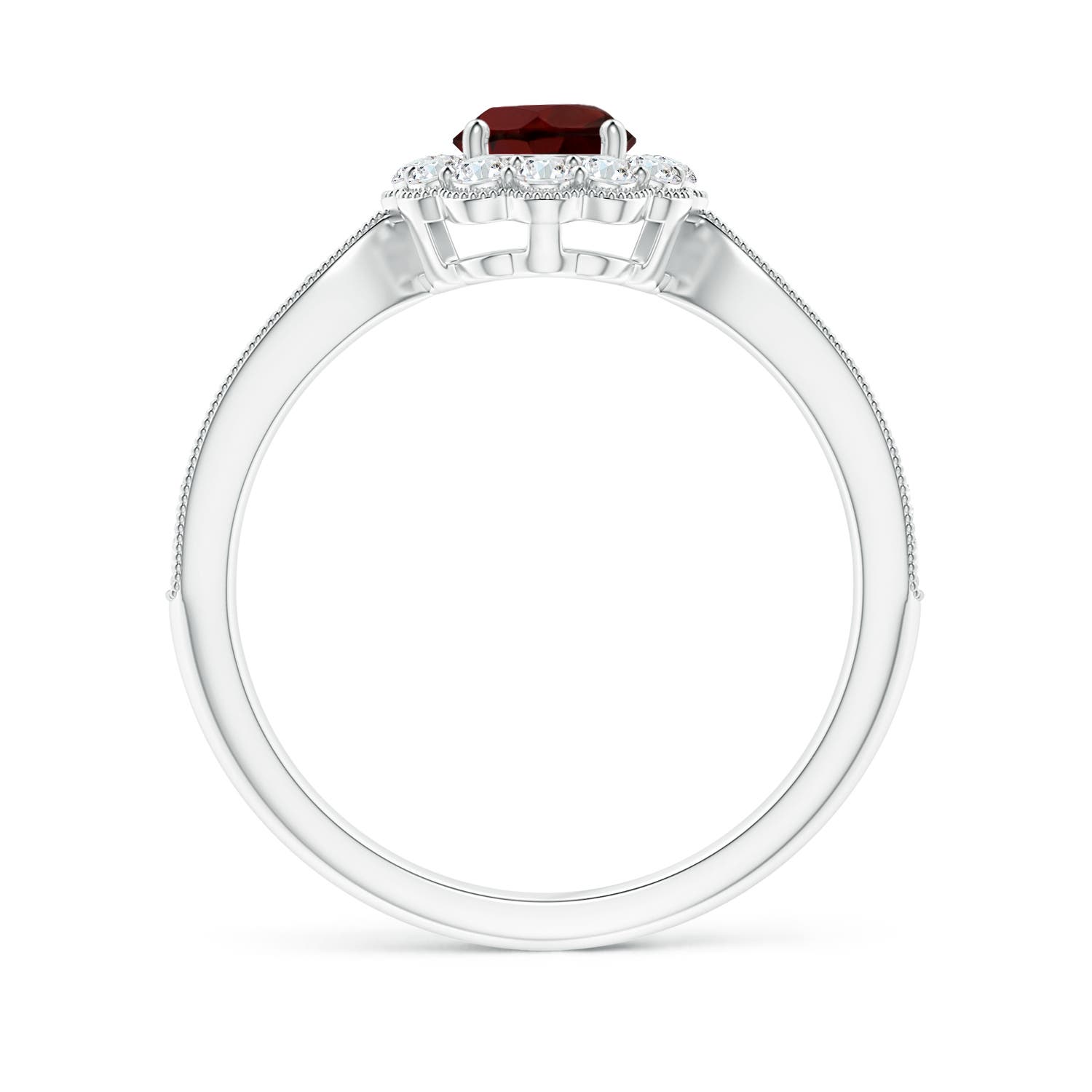 AA - Garnet / 0.97 CT / 14 KT White Gold