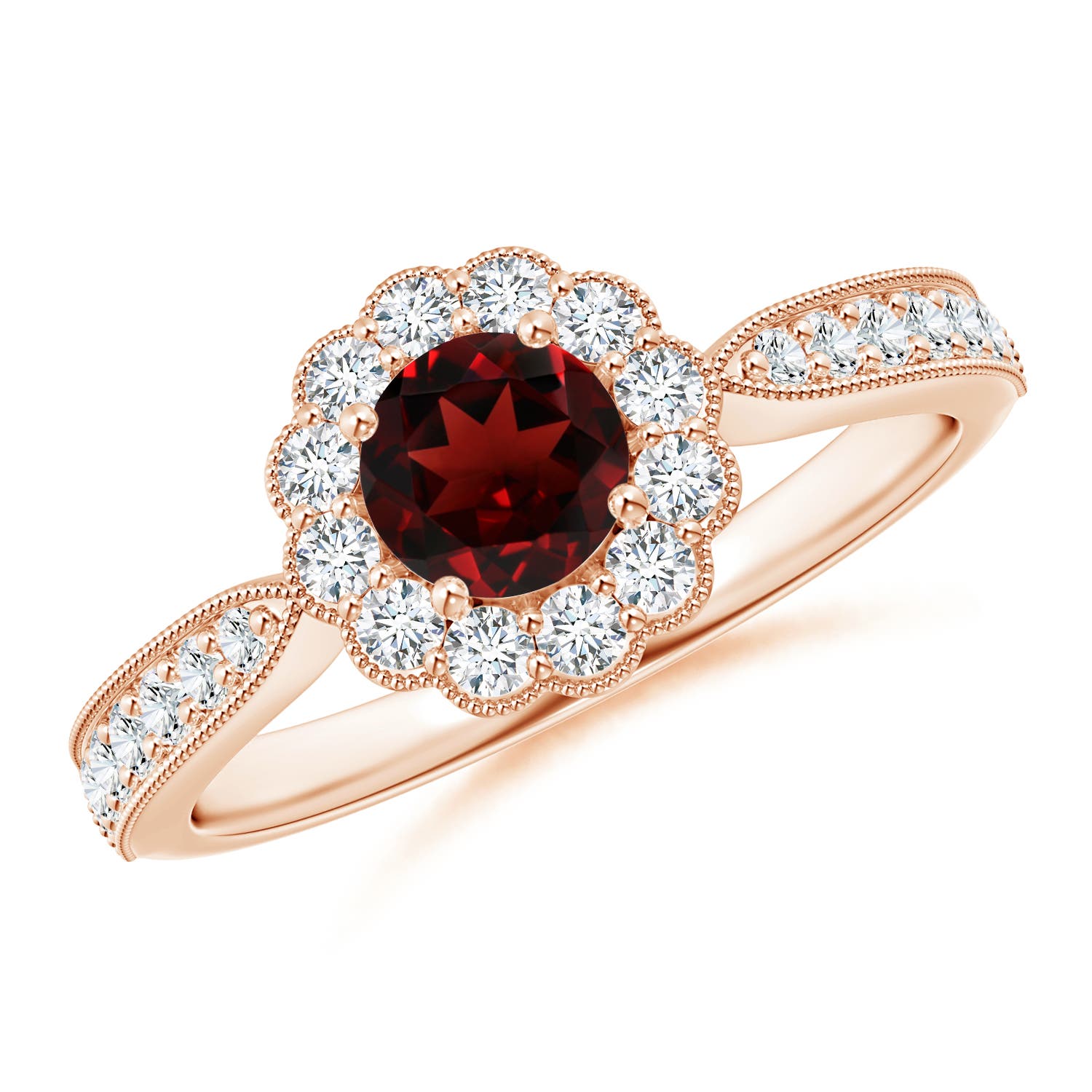 AAA - Garnet / 0.97 CT / 14 KT Rose Gold