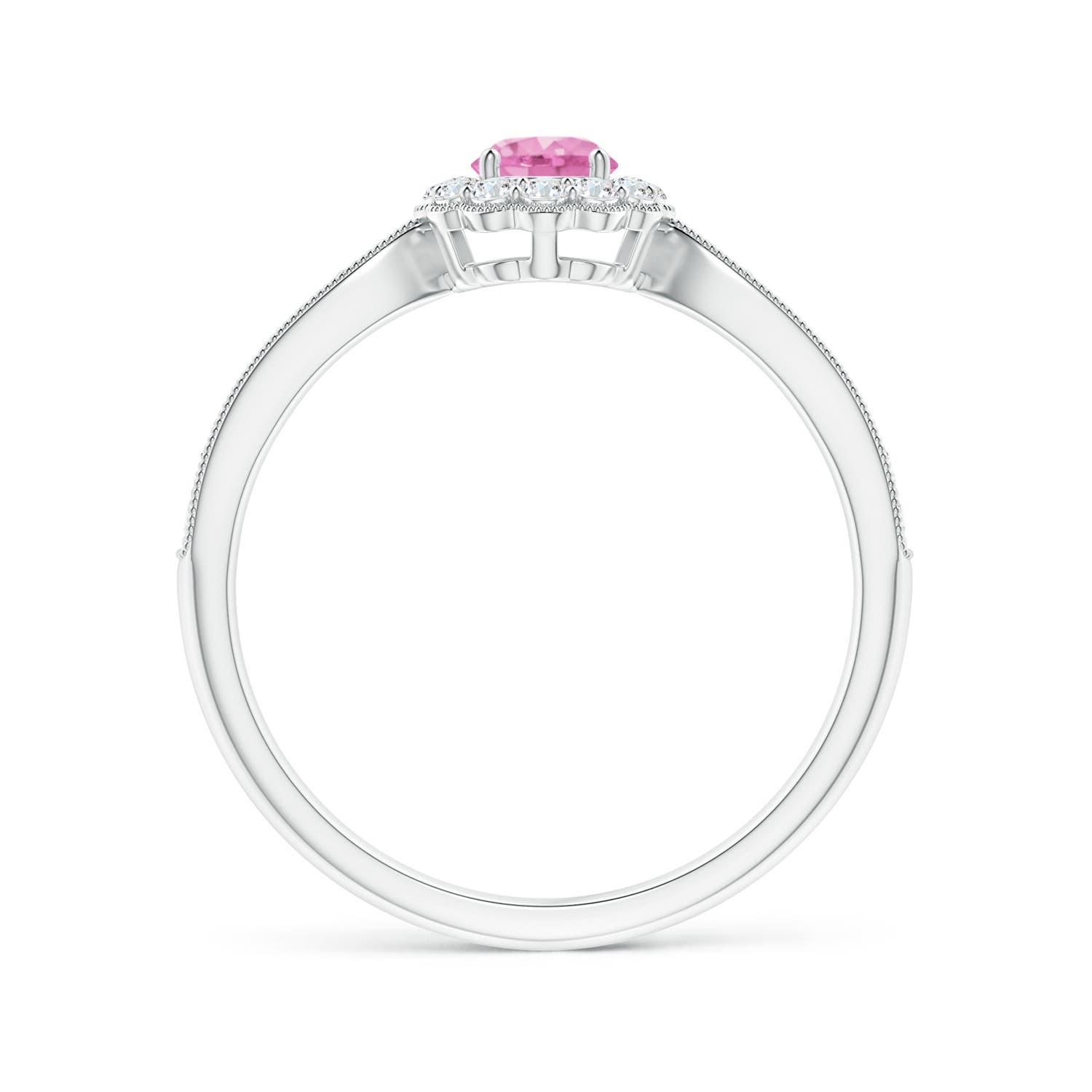 A - Pink Sapphire / 0.58 CT / 14 KT White Gold