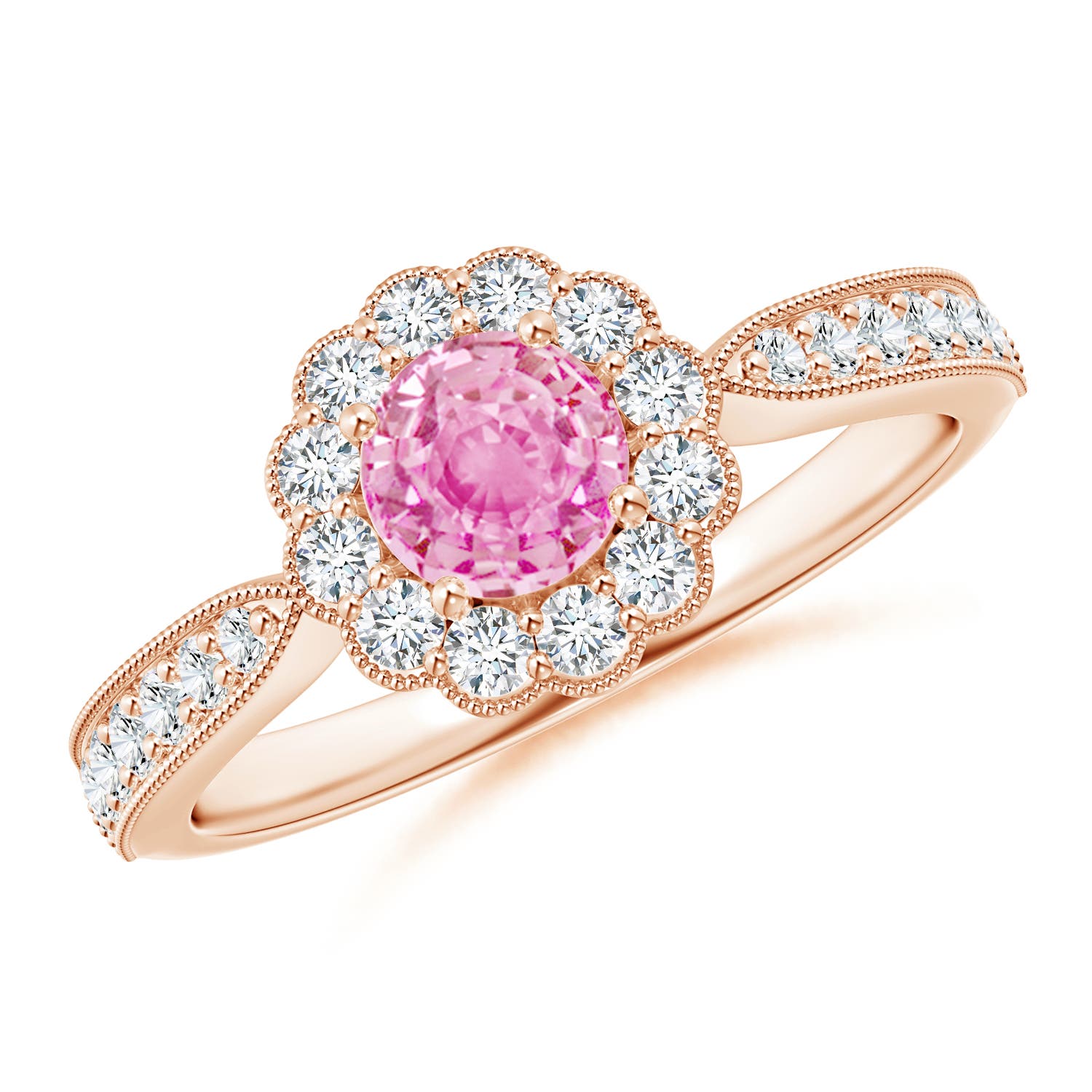 A - Pink Sapphire / 0.97 CT / 14 KT Rose Gold