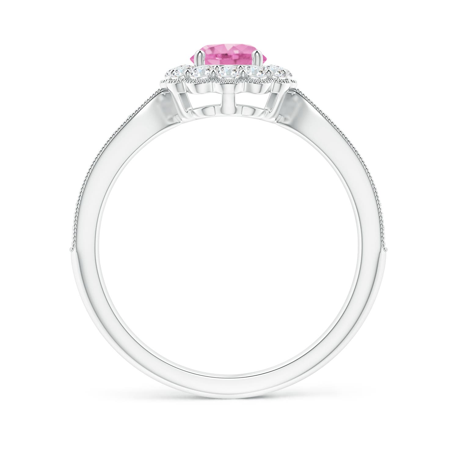 A - Pink Sapphire / 0.97 CT / 14 KT White Gold