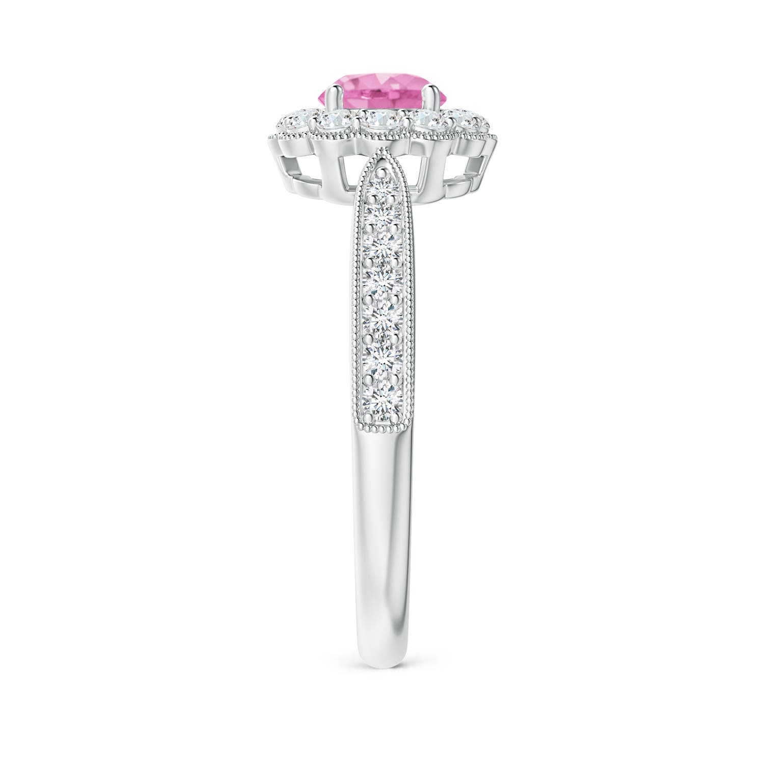 A - Pink Sapphire / 0.97 CT / 14 KT White Gold