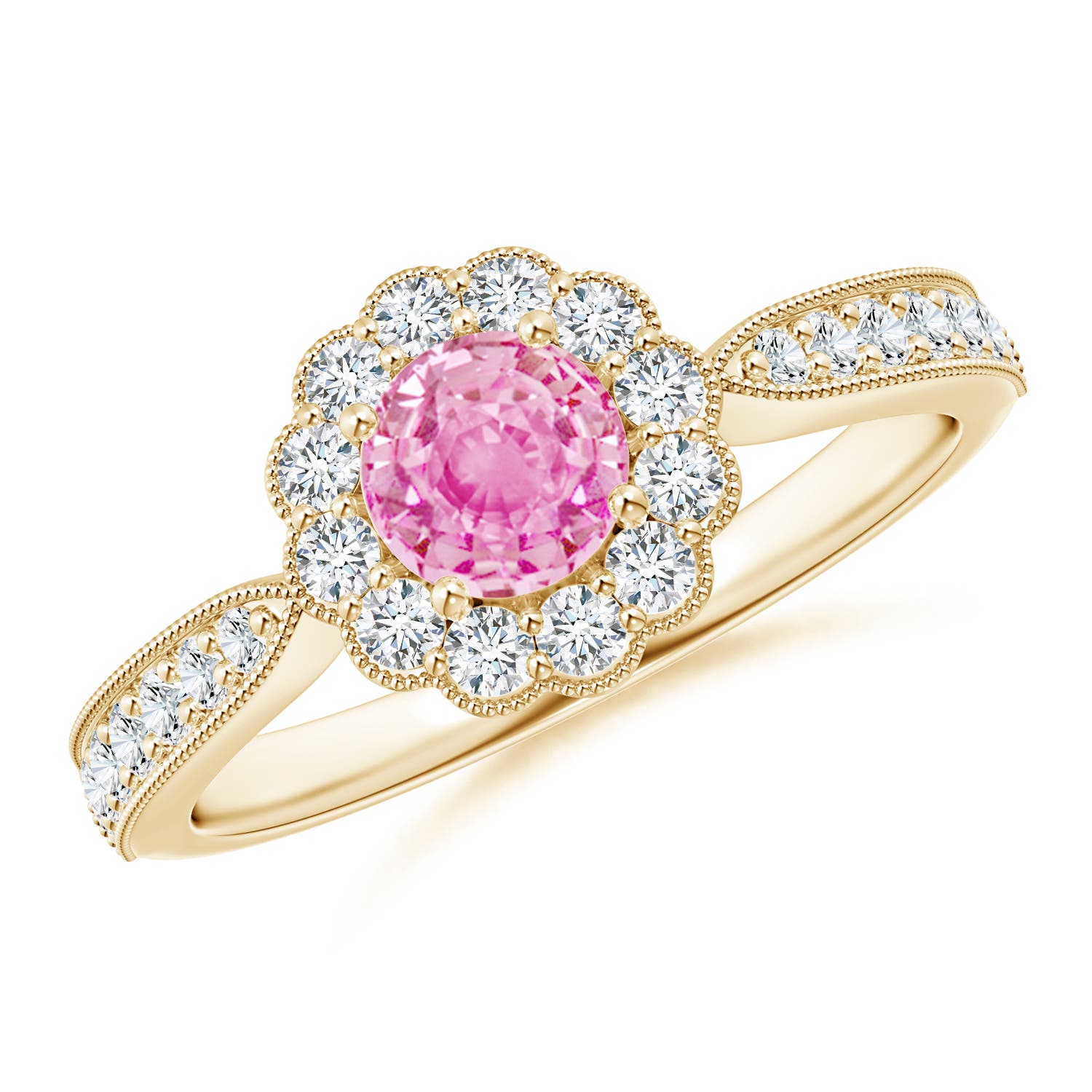 A - Pink Sapphire / 0.97 CT / 14 KT Yellow Gold