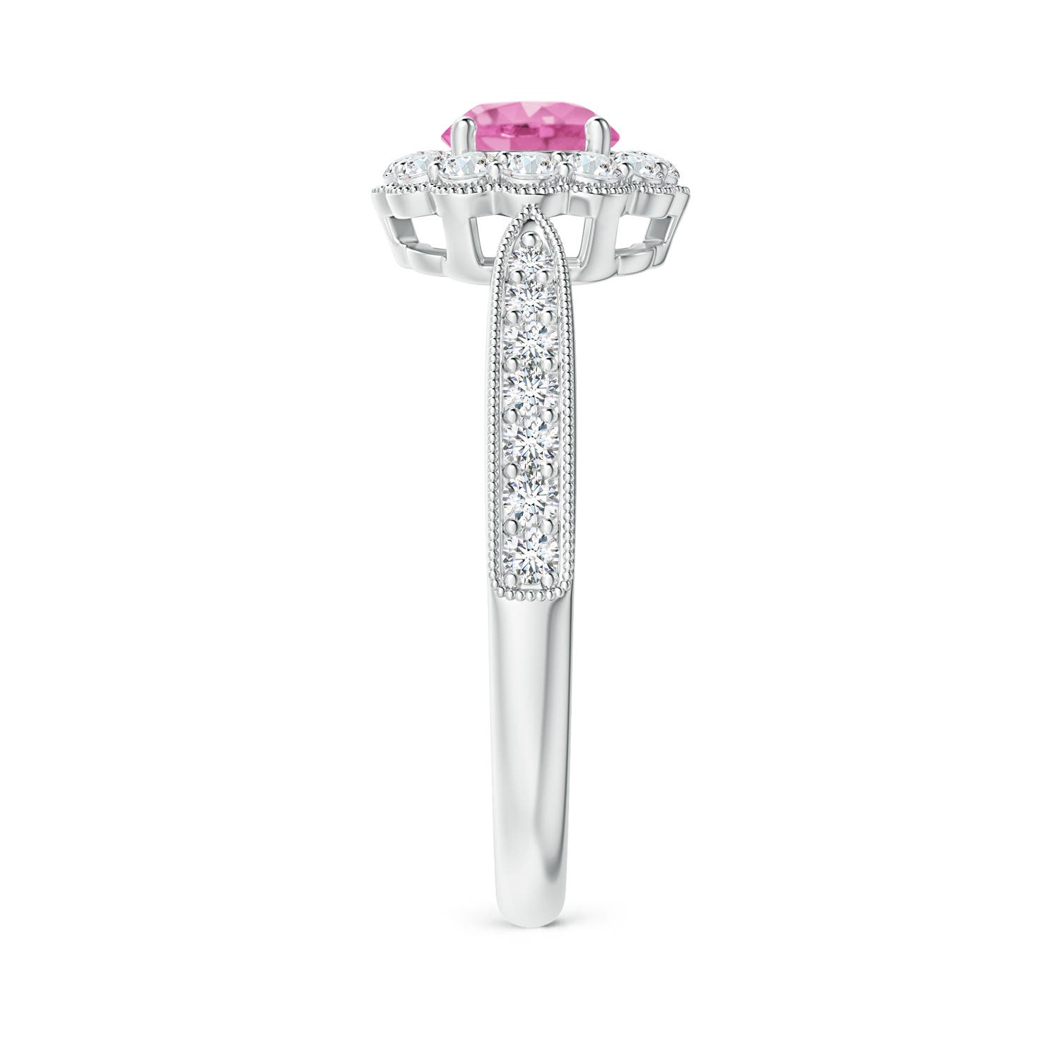 AA - Pink Sapphire / 0.97 CT / 14 KT White Gold