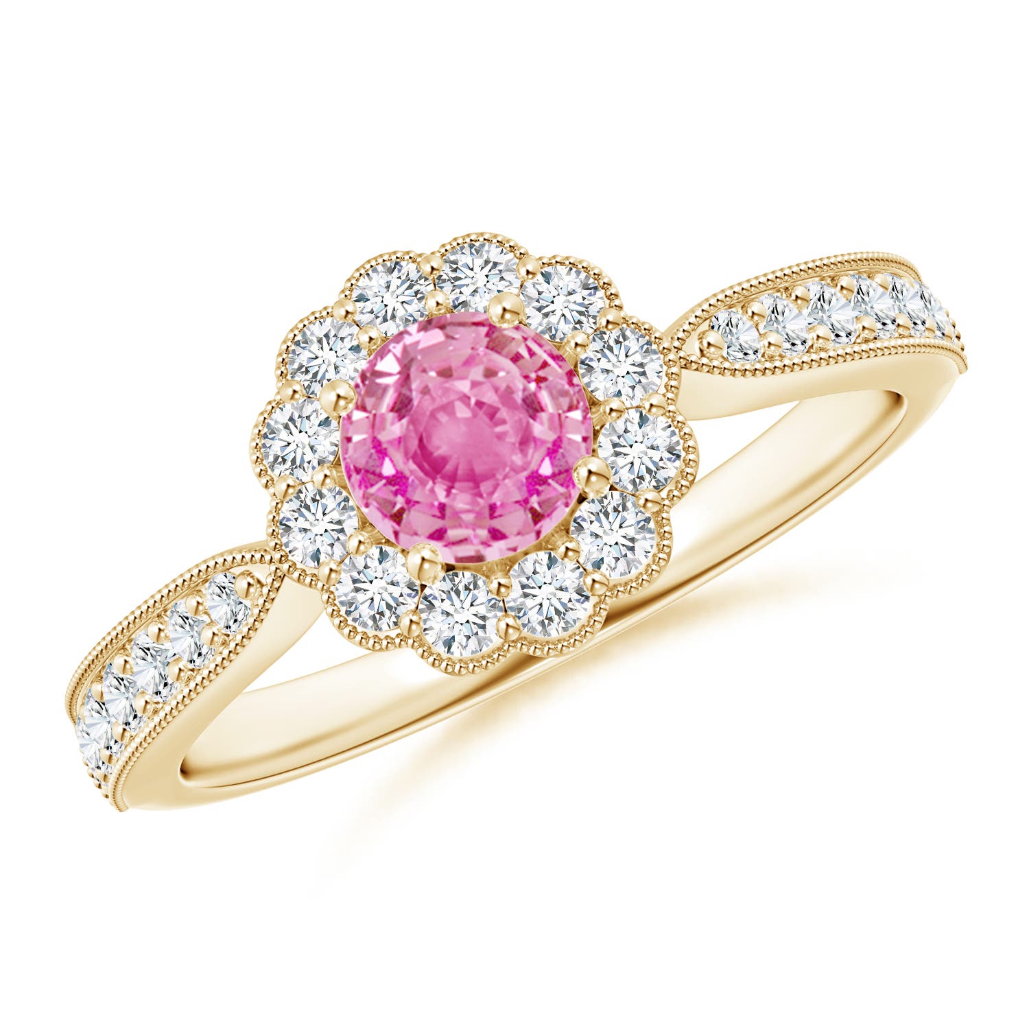 AA - Pink Sapphire / 0.97 CT / 14 KT Yellow Gold