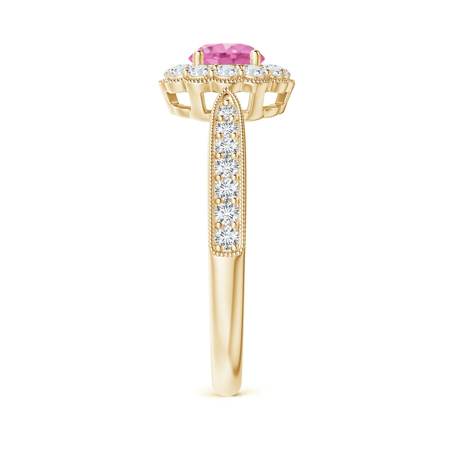 AA - Pink Sapphire / 0.97 CT / 14 KT Yellow Gold