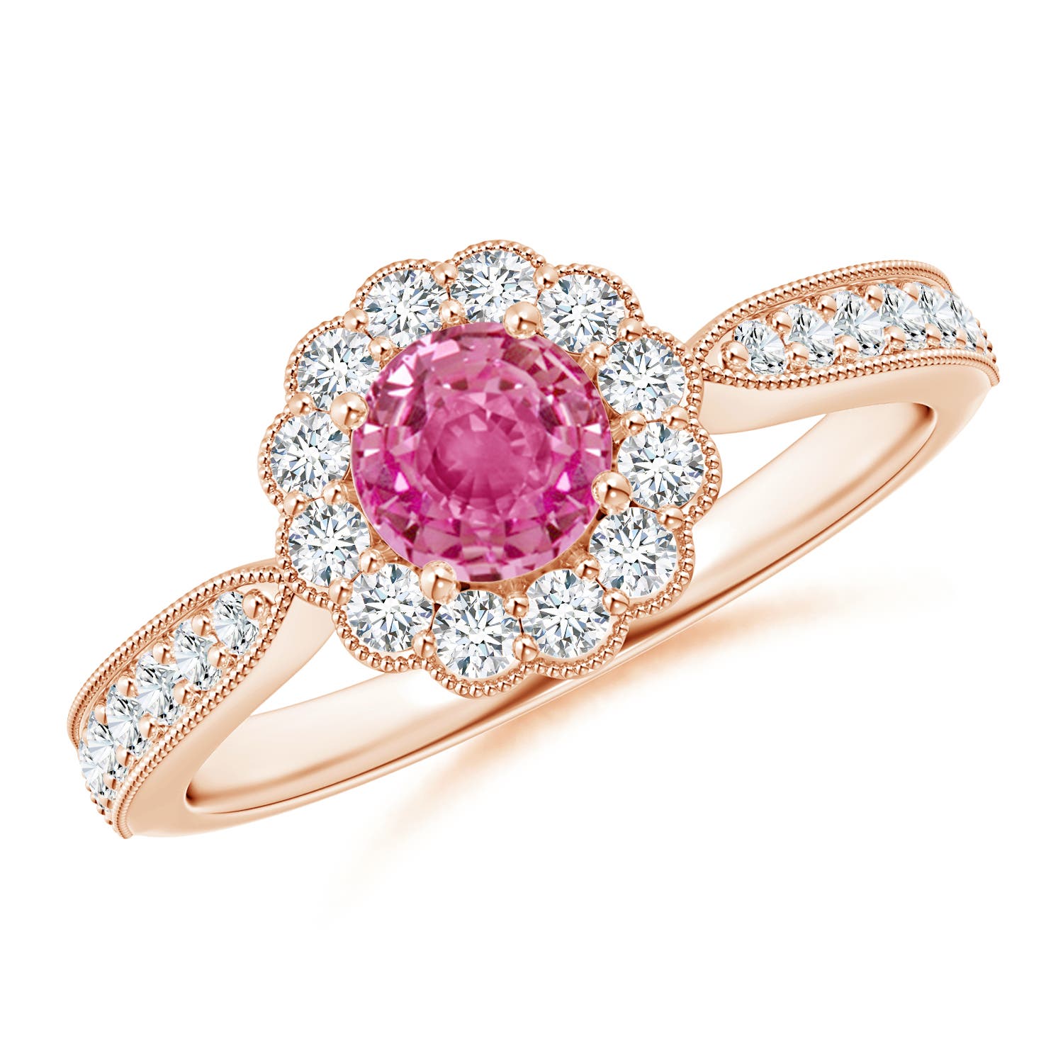 AAA - Pink Sapphire / 0.97 CT / 14 KT Rose Gold