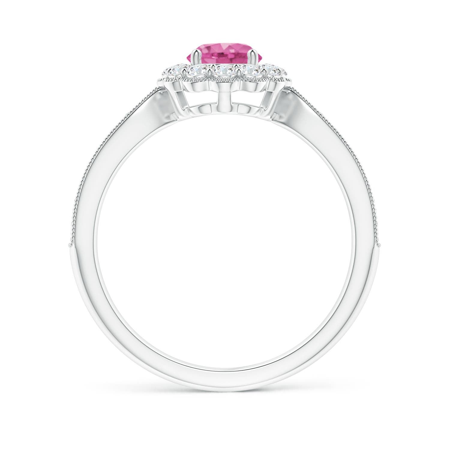 AAA - Pink Sapphire / 0.97 CT / 14 KT White Gold