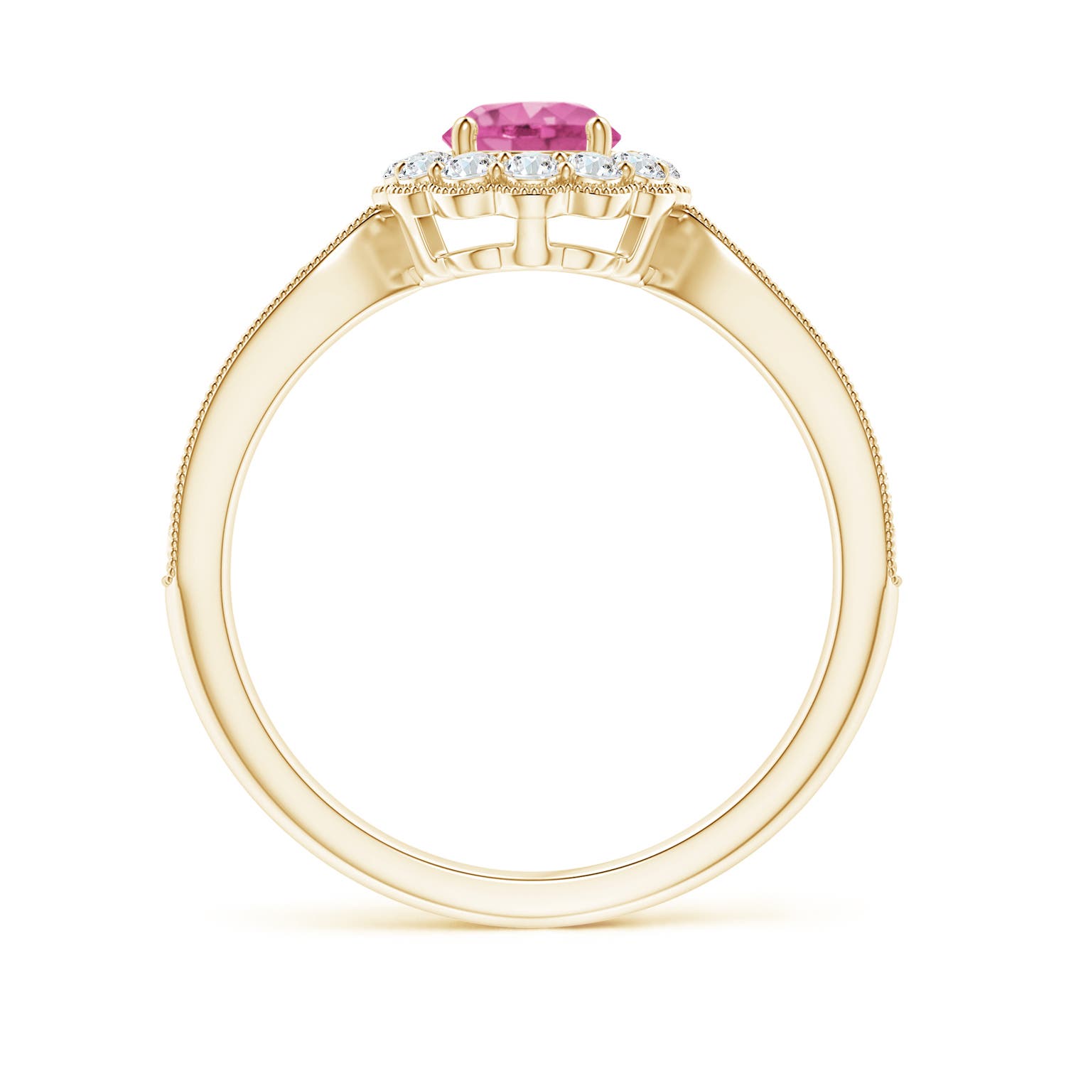 AAA - Pink Sapphire / 0.97 CT / 14 KT Yellow Gold