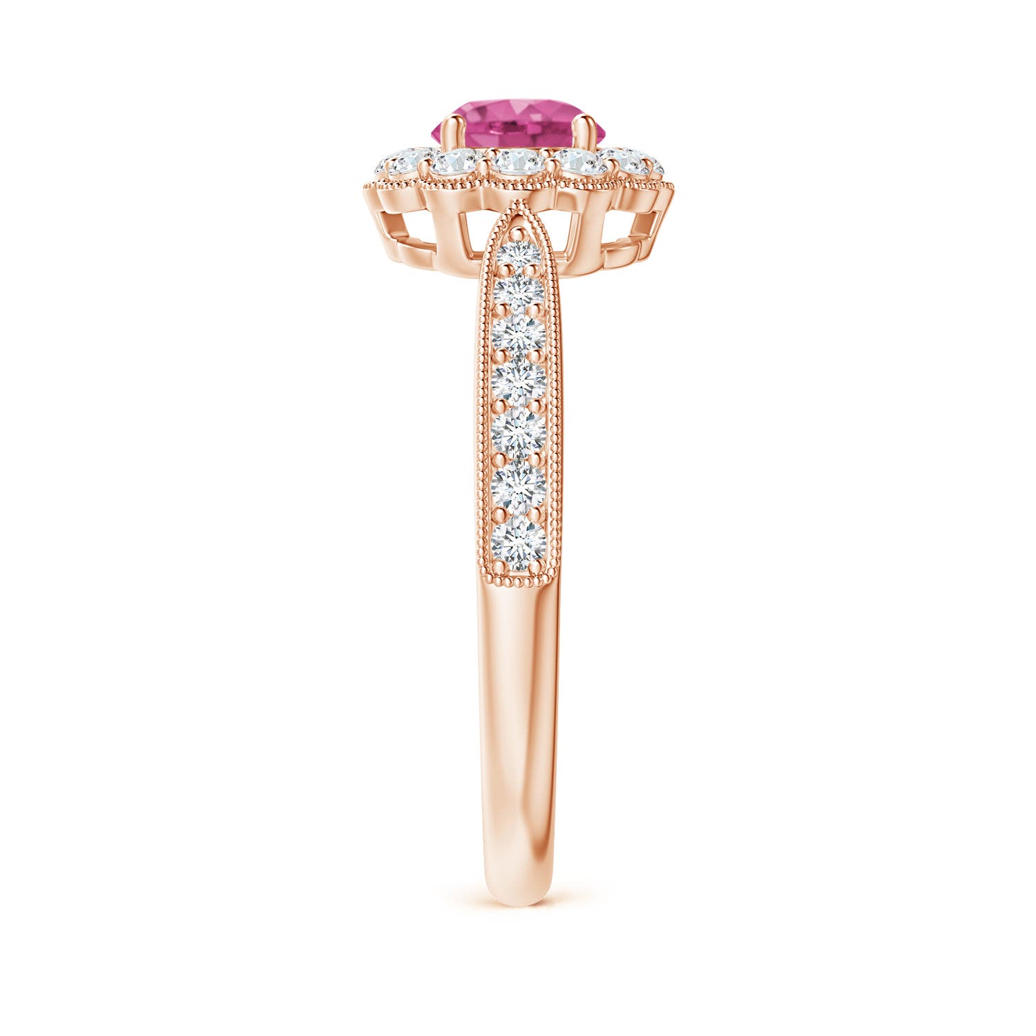 AAAA - Pink Sapphire / 0.97 CT / 14 KT Rose Gold