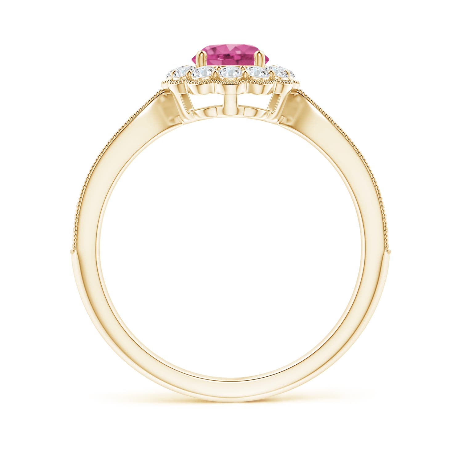 AAAA - Pink Sapphire / 0.97 CT / 14 KT Yellow Gold