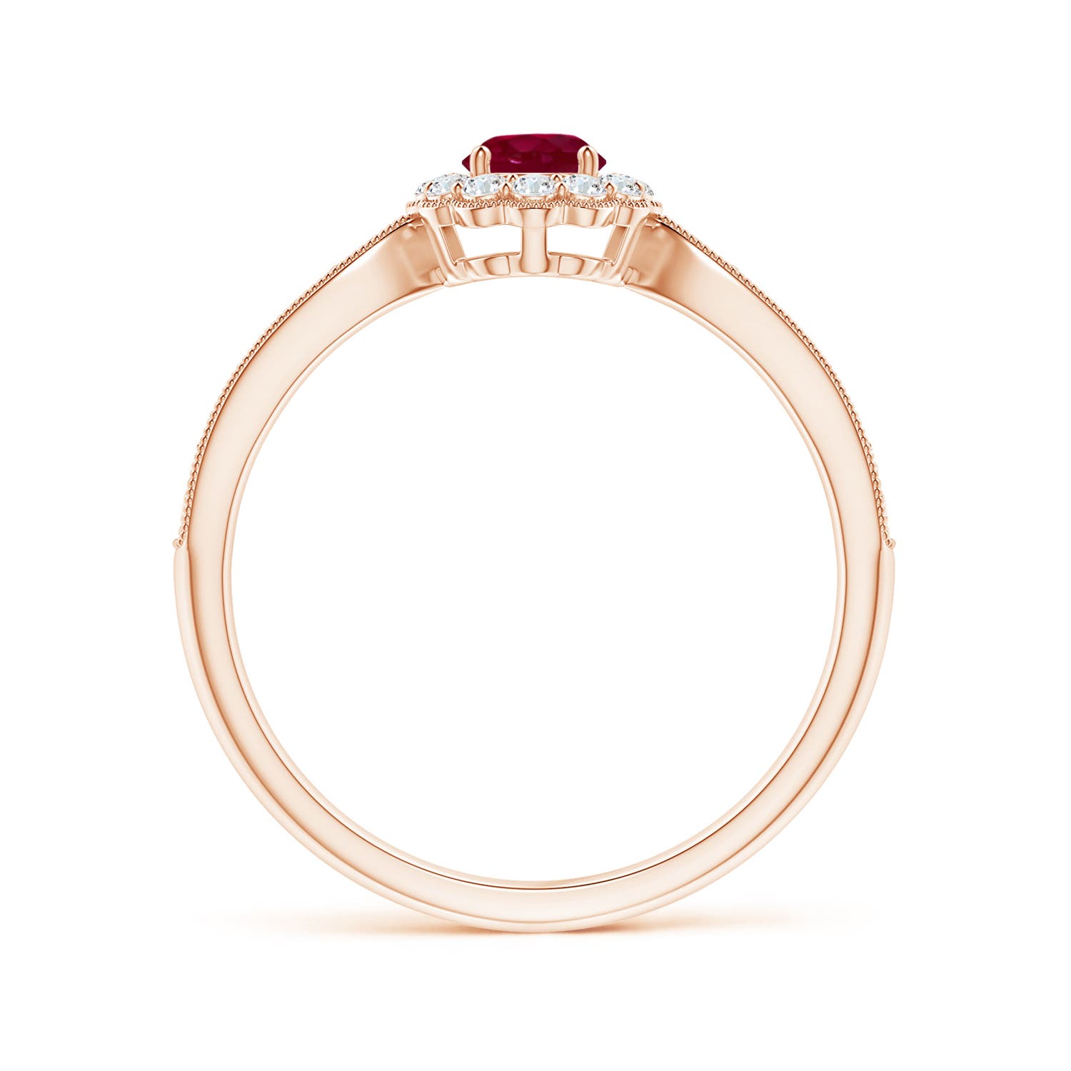 A - Ruby / 0.59 CT / 14 KT Rose Gold