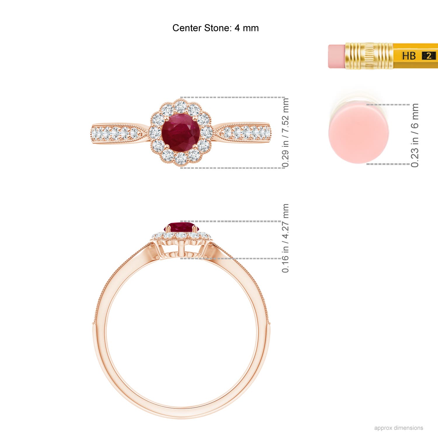 A - Ruby / 0.59 CT / 14 KT Rose Gold