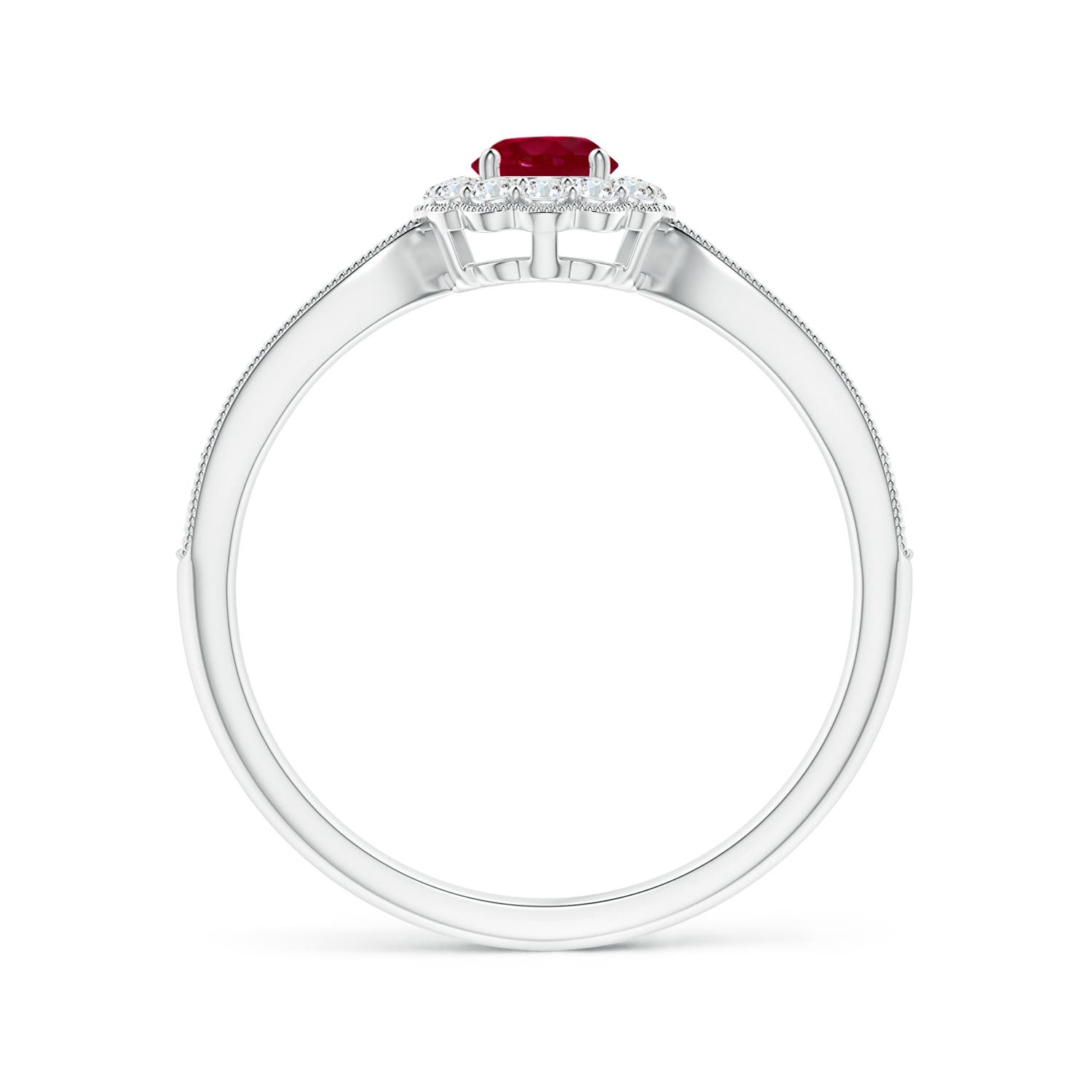 AA - Ruby / 0.59 CT / 14 KT White Gold