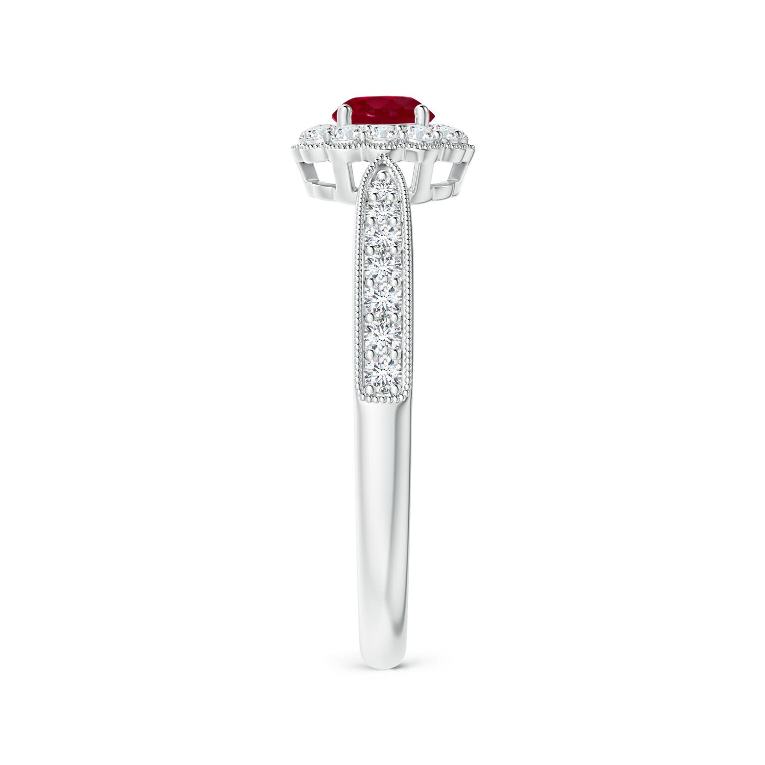 AA - Ruby / 0.59 CT / 14 KT White Gold