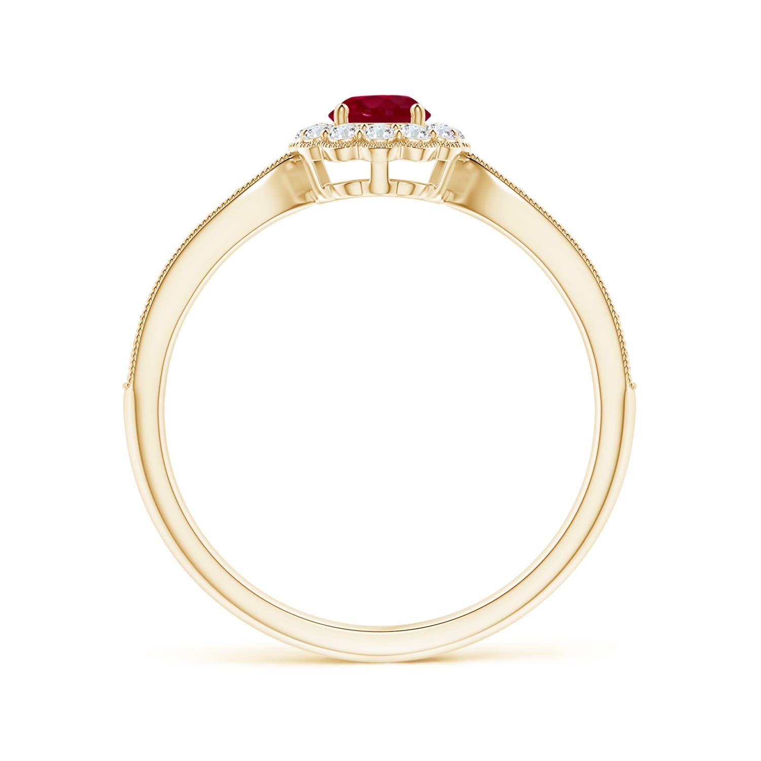 AA - Ruby / 0.59 CT / 14 KT Yellow Gold