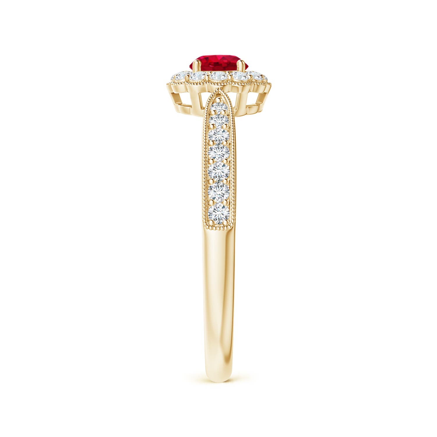 AAA - Ruby / 0.59 CT / 14 KT Yellow Gold