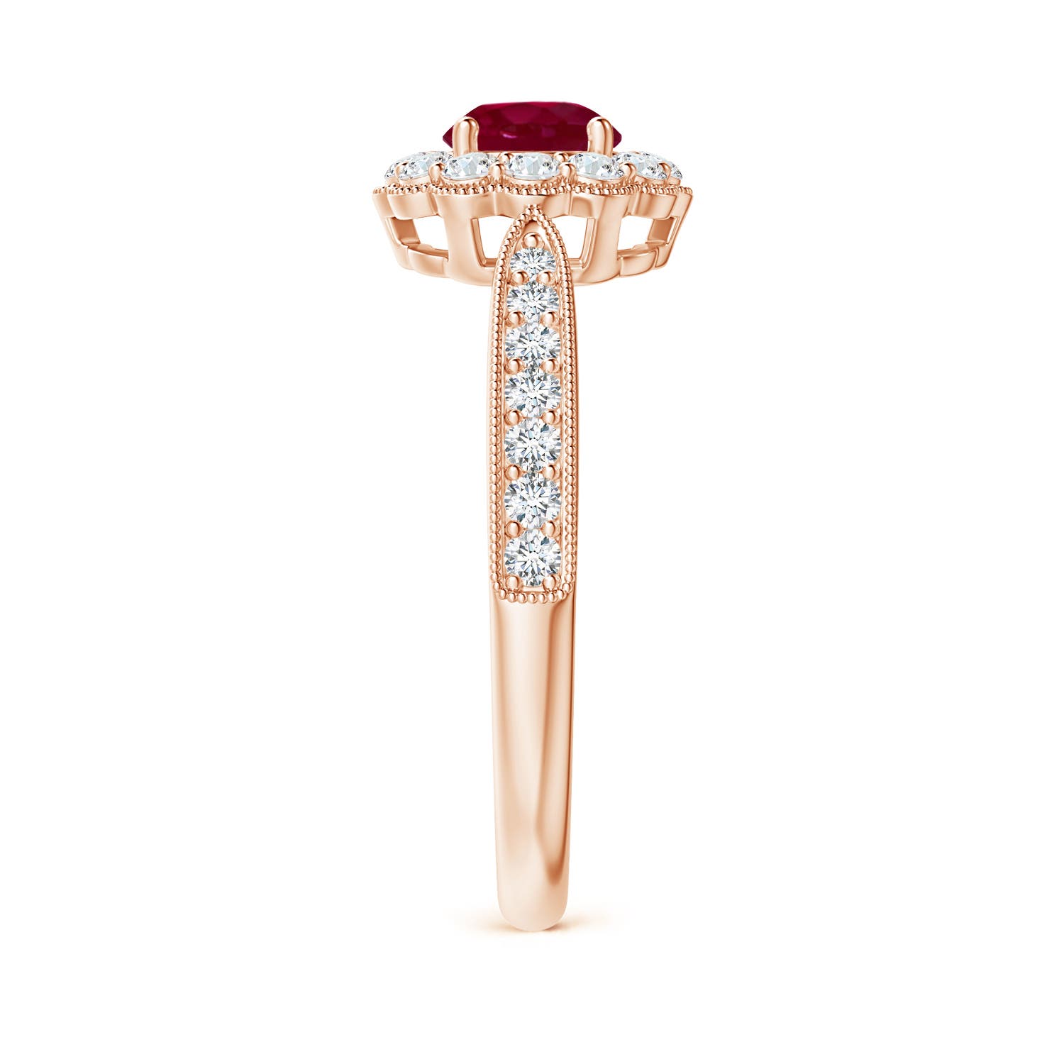 A - Ruby / 0.97 CT / 14 KT Rose Gold