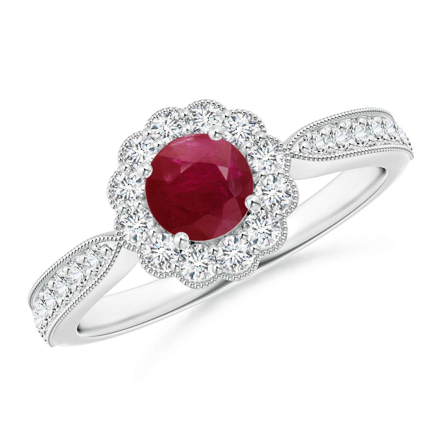 A - Ruby / 0.97 CT / 14 KT White Gold