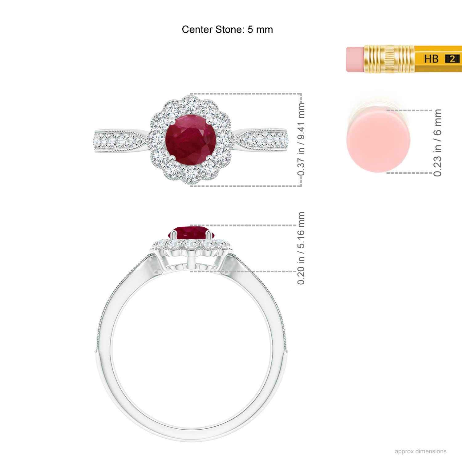 A - Ruby / 0.97 CT / 14 KT White Gold