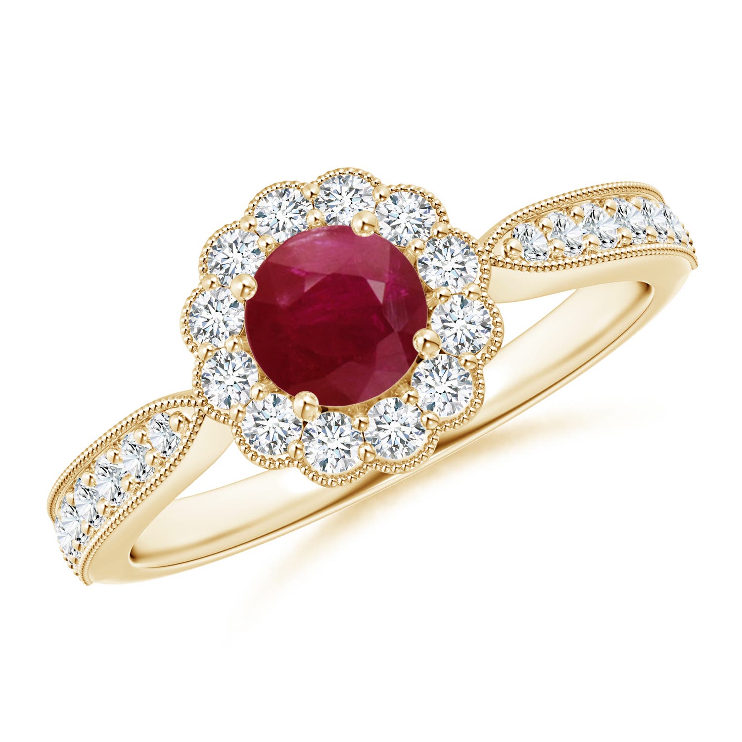 A - Ruby / 0.97 CT / 14 KT Yellow Gold