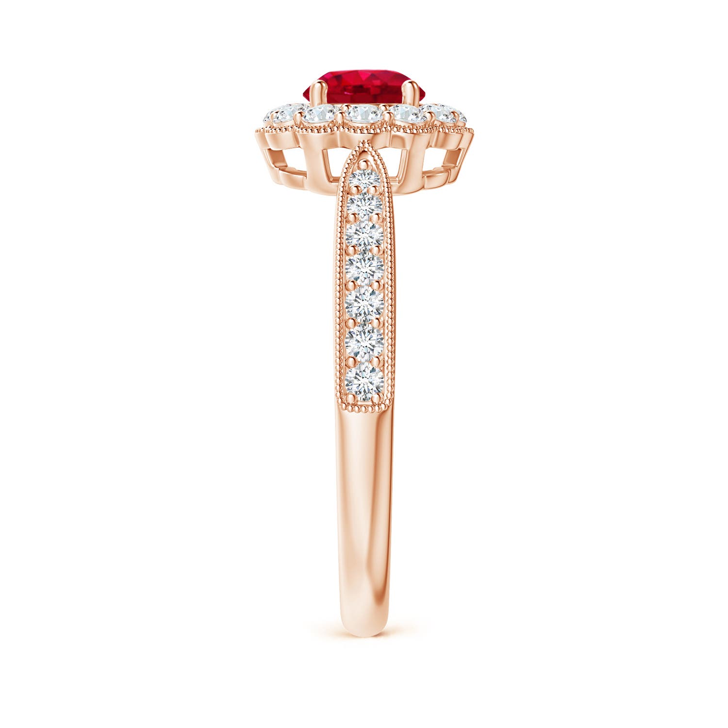 AAA - Ruby / 0.97 CT / 14 KT Rose Gold