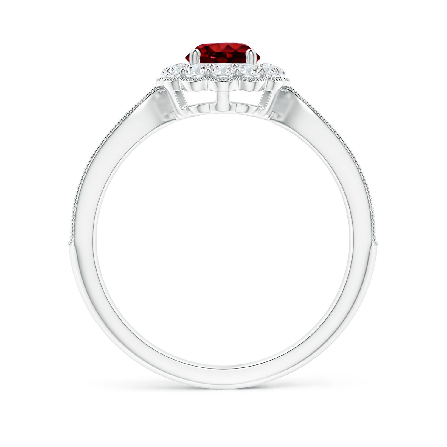 AAAA - Ruby / 0.97 CT / 14 KT White Gold