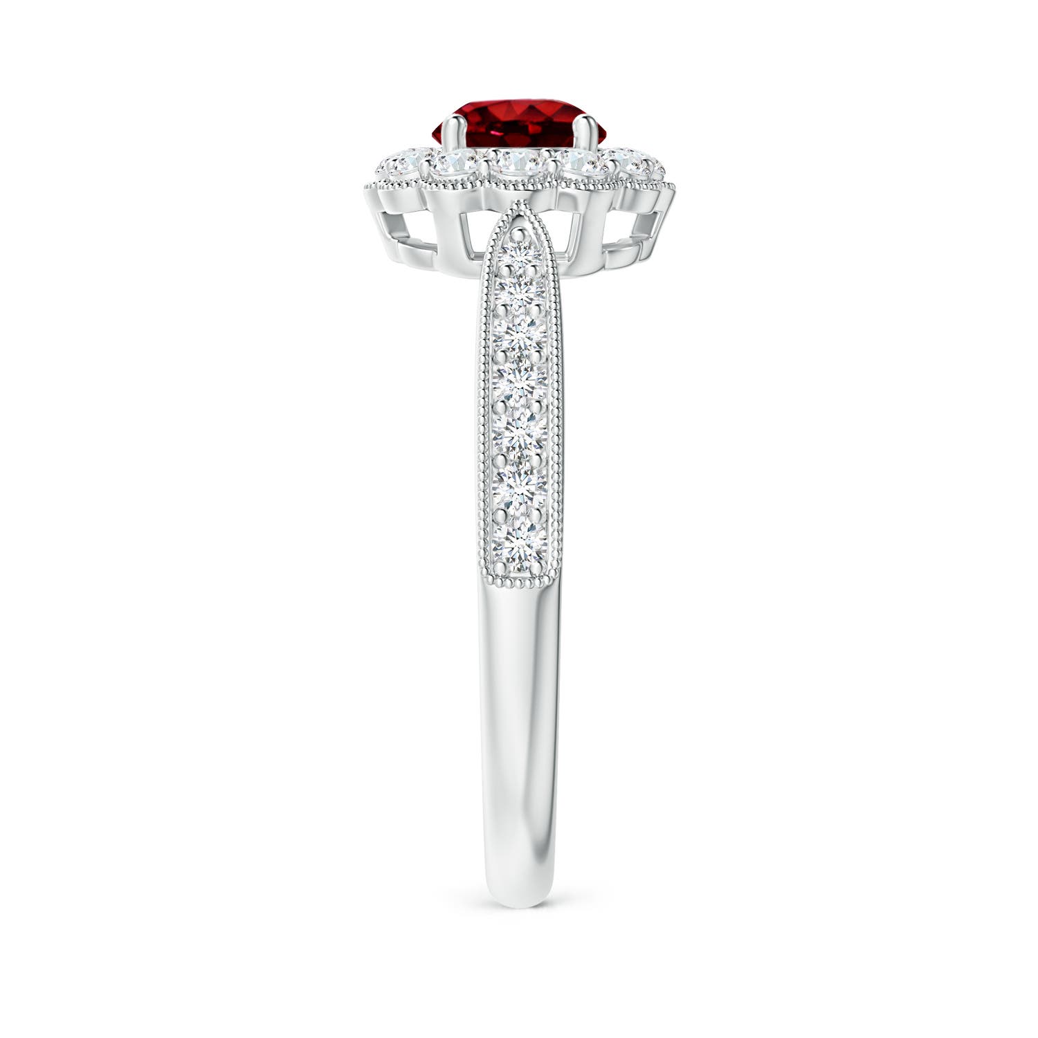 AAAA - Ruby / 0.97 CT / 14 KT White Gold