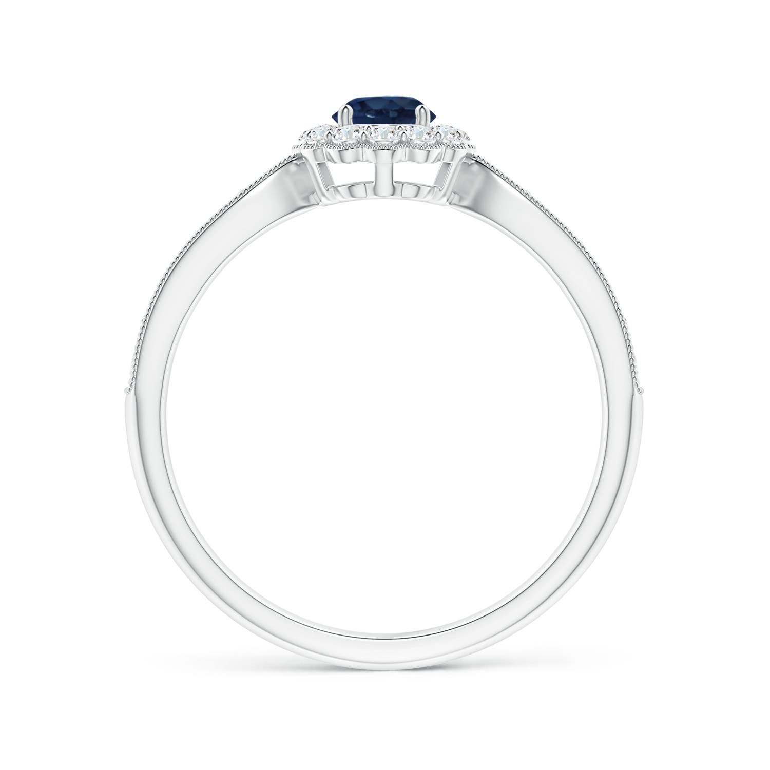 AA - Blue Sapphire / 0.58 CT / 14 KT White Gold