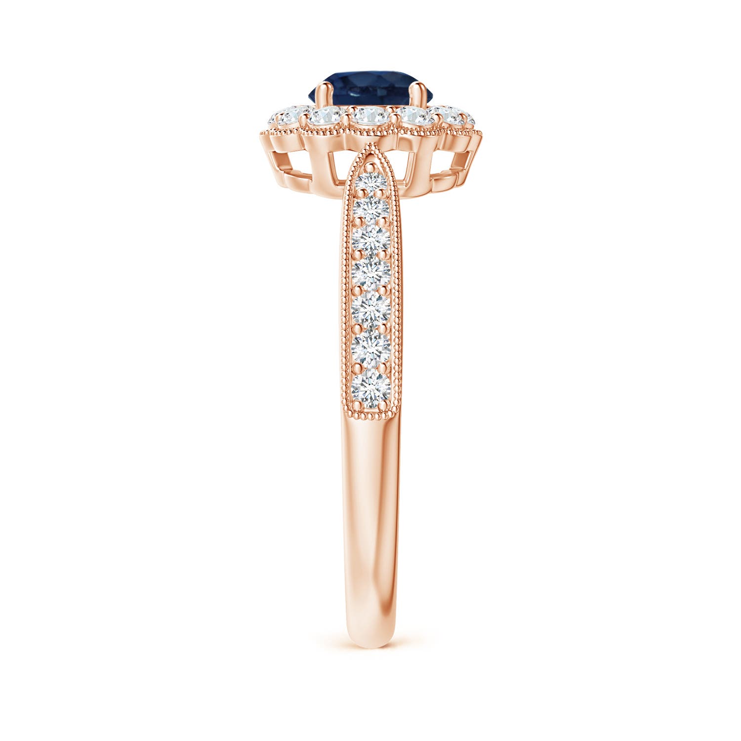 AA - Blue Sapphire / 0.97 CT / 14 KT Rose Gold