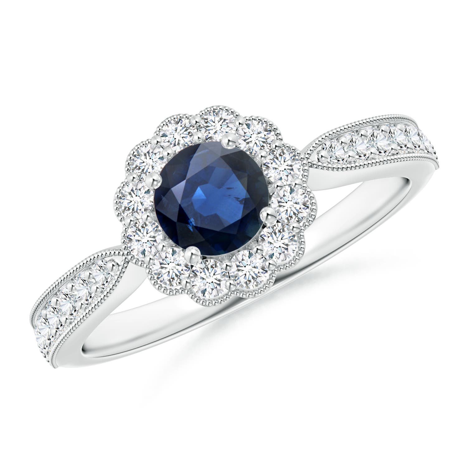 AA - Blue Sapphire / 0.97 CT / 14 KT White Gold