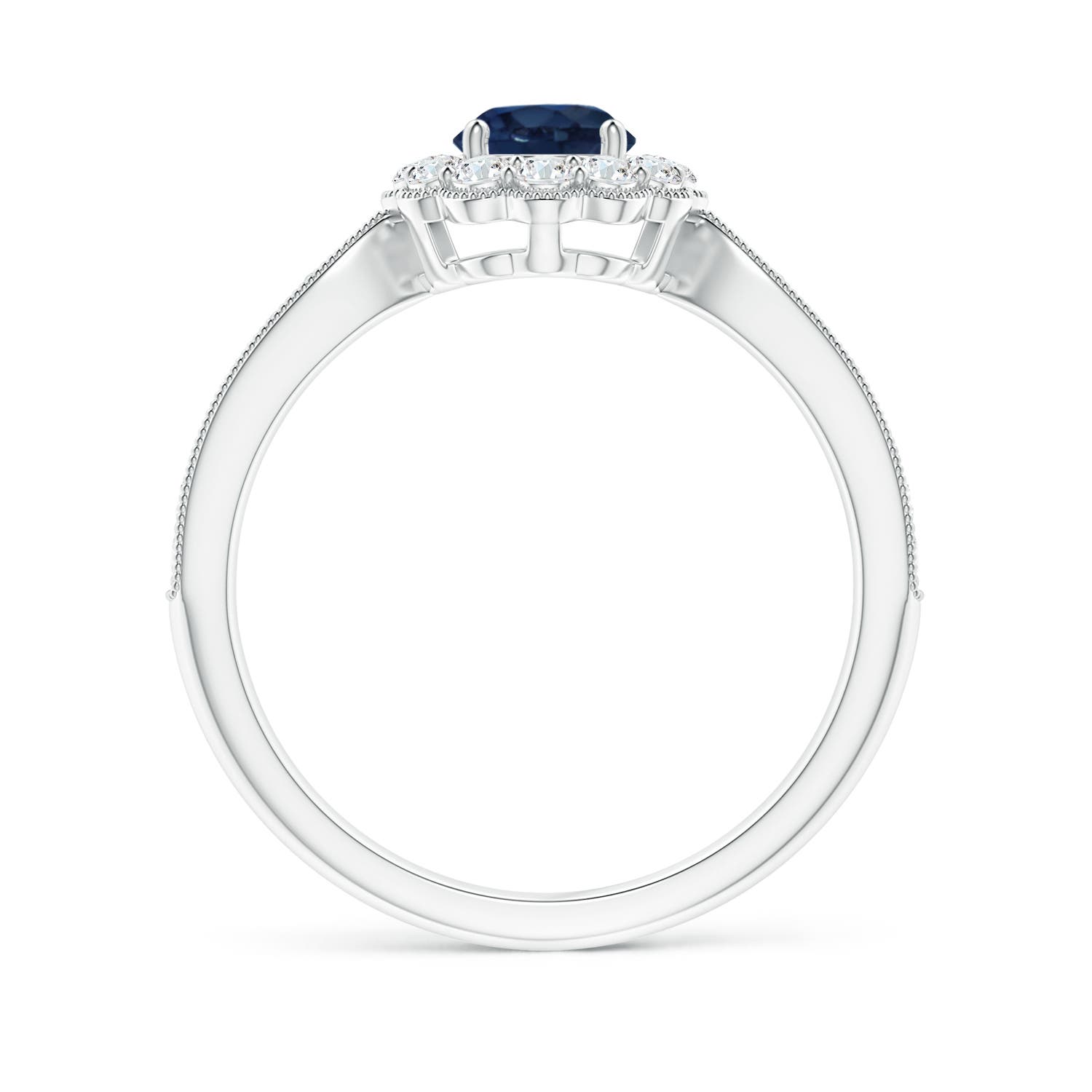 AA - Blue Sapphire / 0.97 CT / 14 KT White Gold