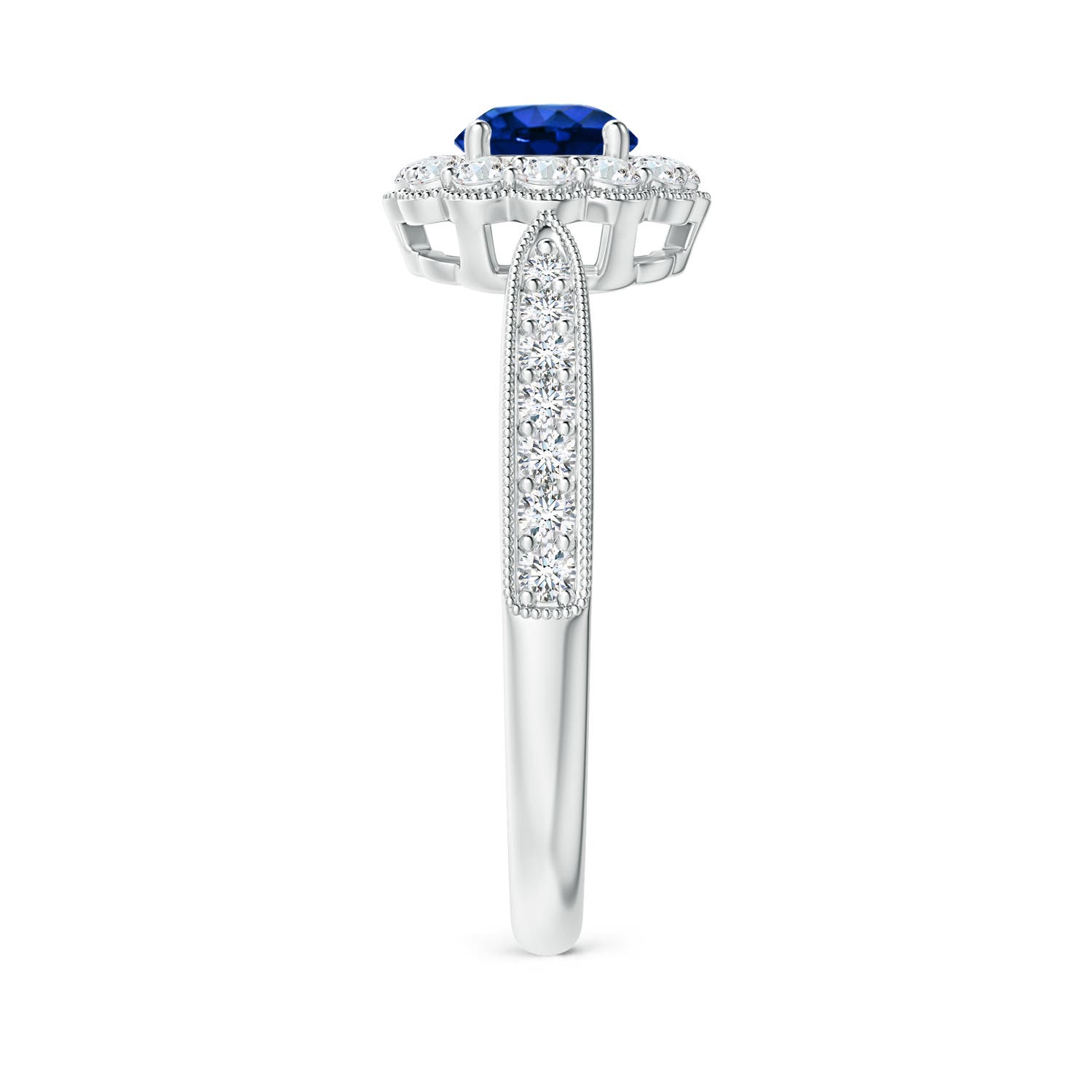 AAAA - Blue Sapphire / 0.97 CT / 14 KT White Gold