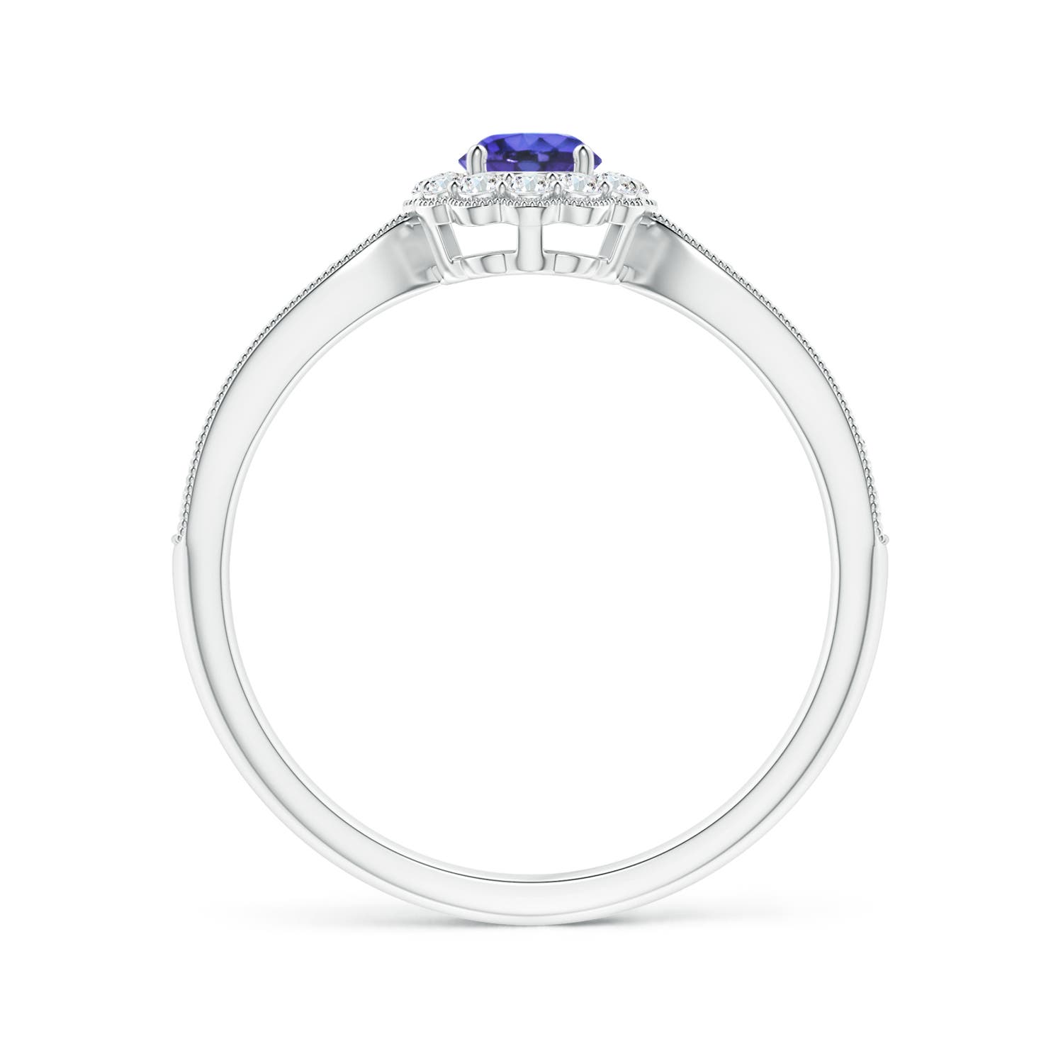 AAA - Tanzanite / 0.5 CT / 14 KT White Gold