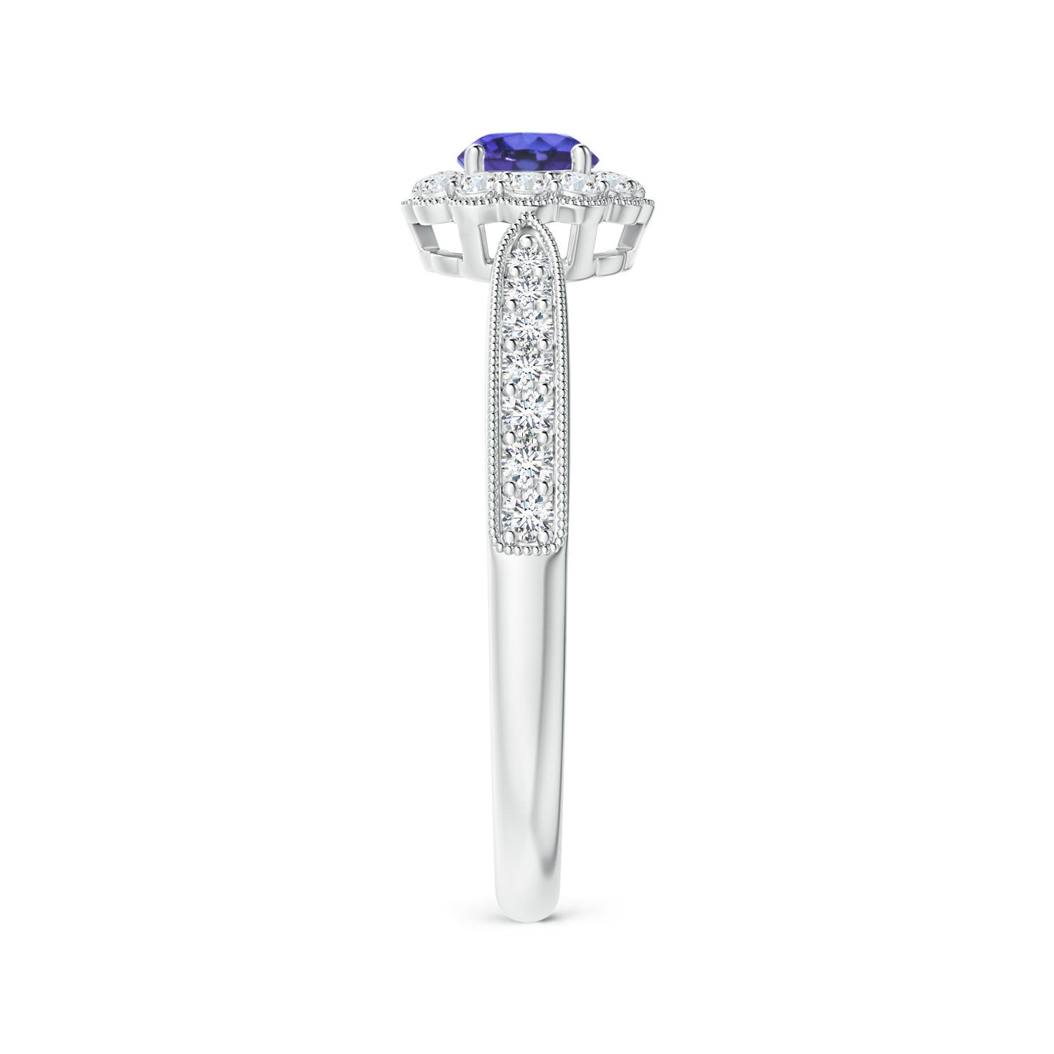 AAA - Tanzanite / 0.5 CT / 14 KT White Gold