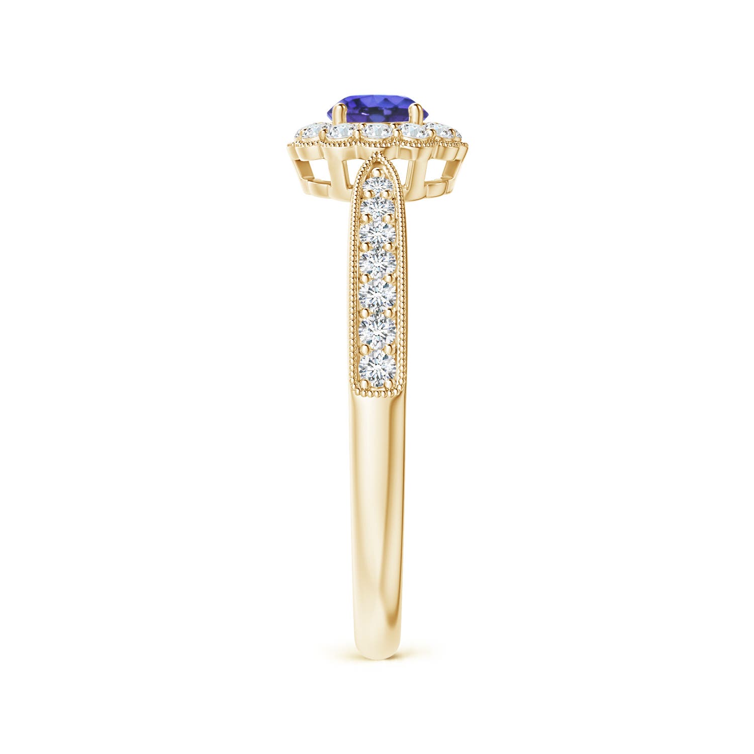 AAA - Tanzanite / 0.5 CT / 14 KT Yellow Gold