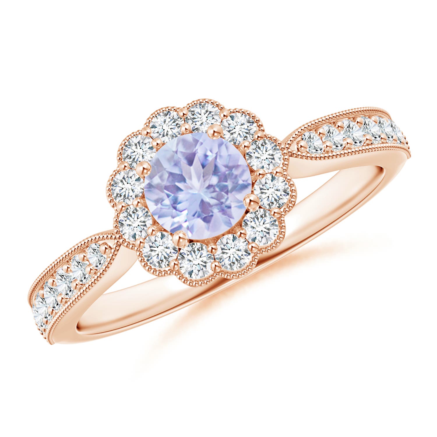 A - Tanzanite / 0.87 CT / 14 KT Rose Gold