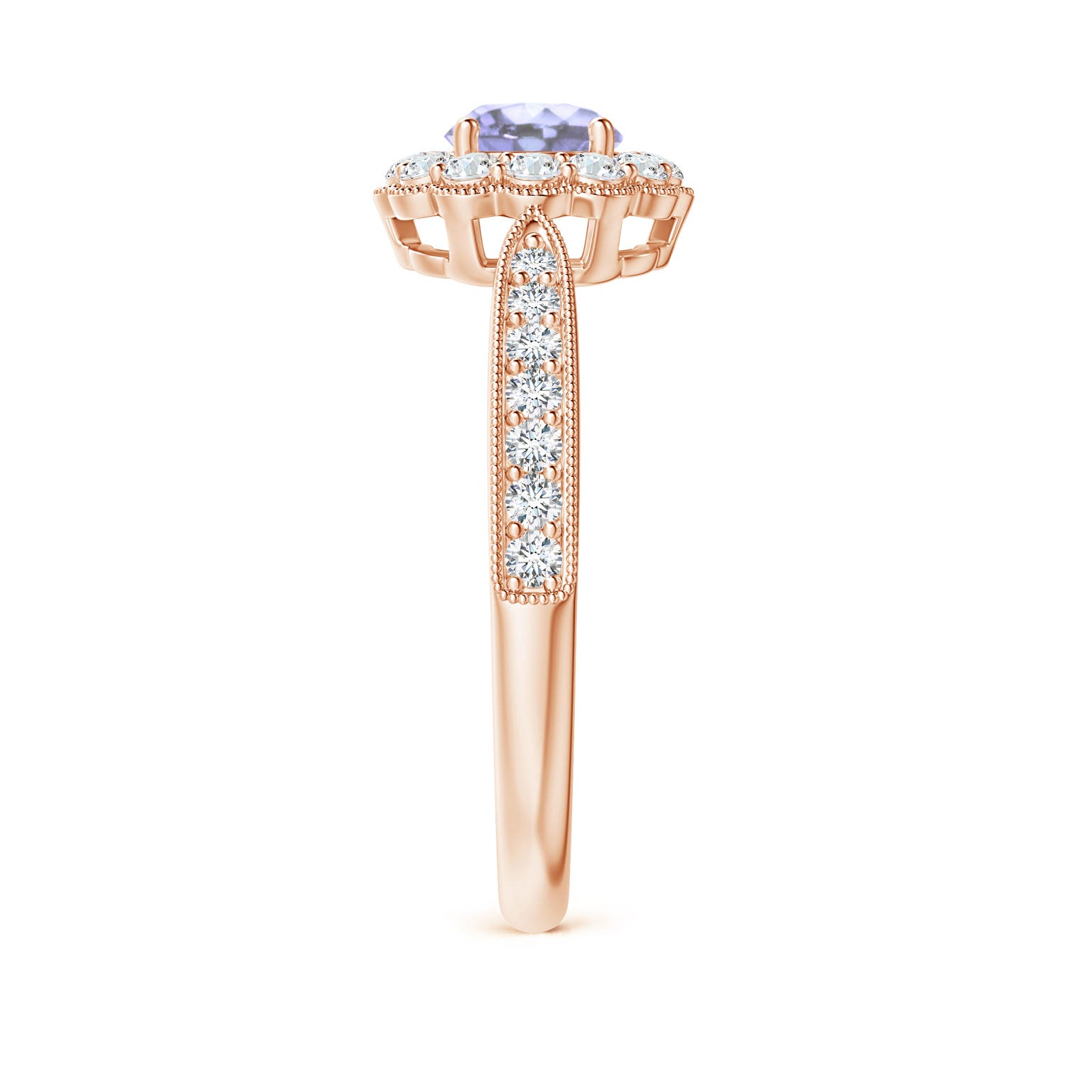 A - Tanzanite / 0.87 CT / 14 KT Rose Gold