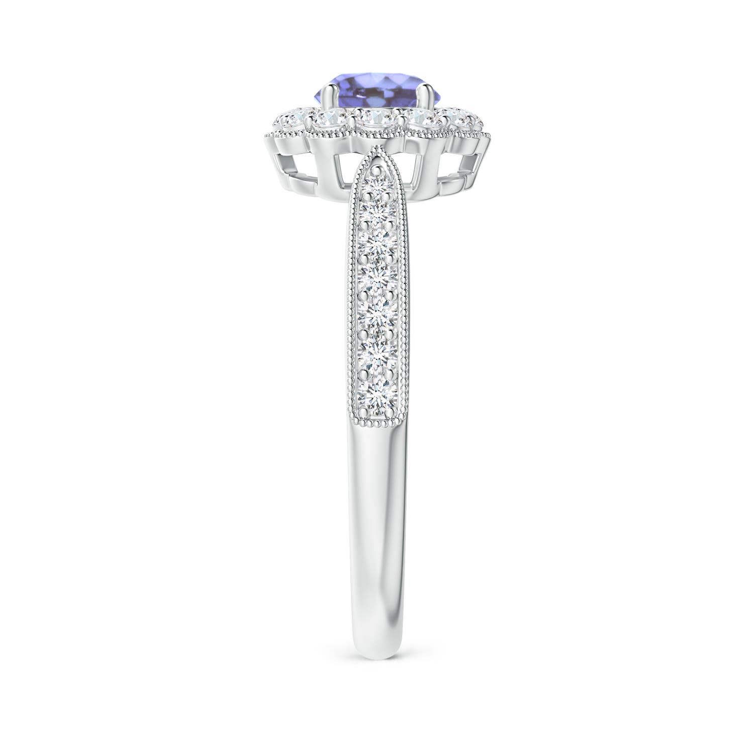 AA - Tanzanite / 0.87 CT / 14 KT White Gold