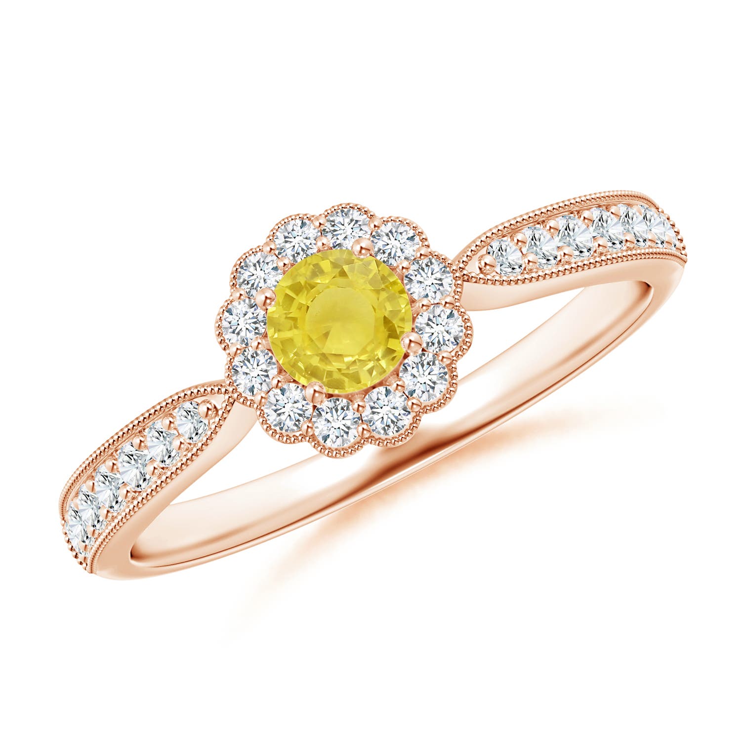 A - Yellow Sapphire / 0.52 CT / 14 KT Rose Gold